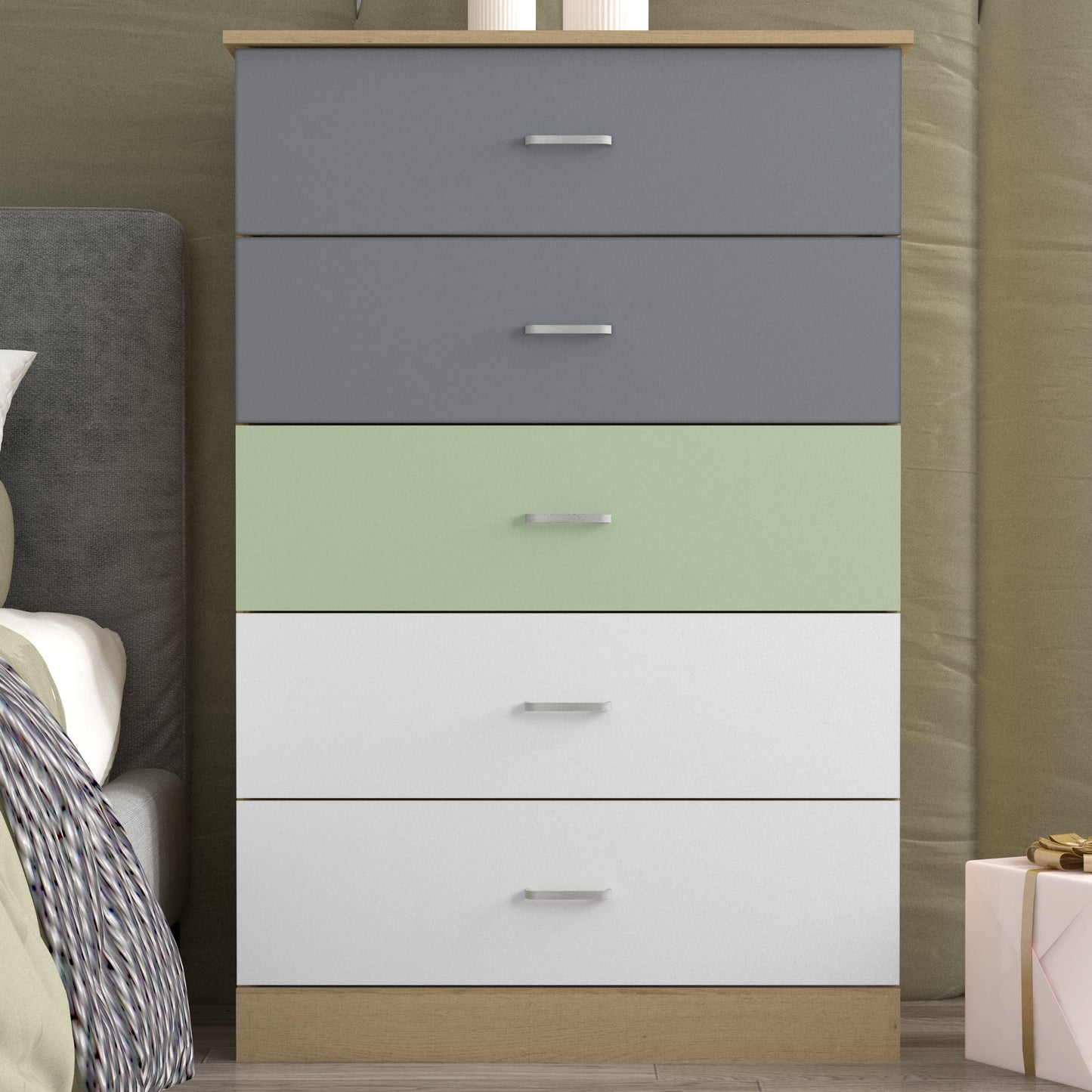 Galano 5-Drawer Dresser with Interlock Safety 31.3" W × 15.6" D × 47.2" H