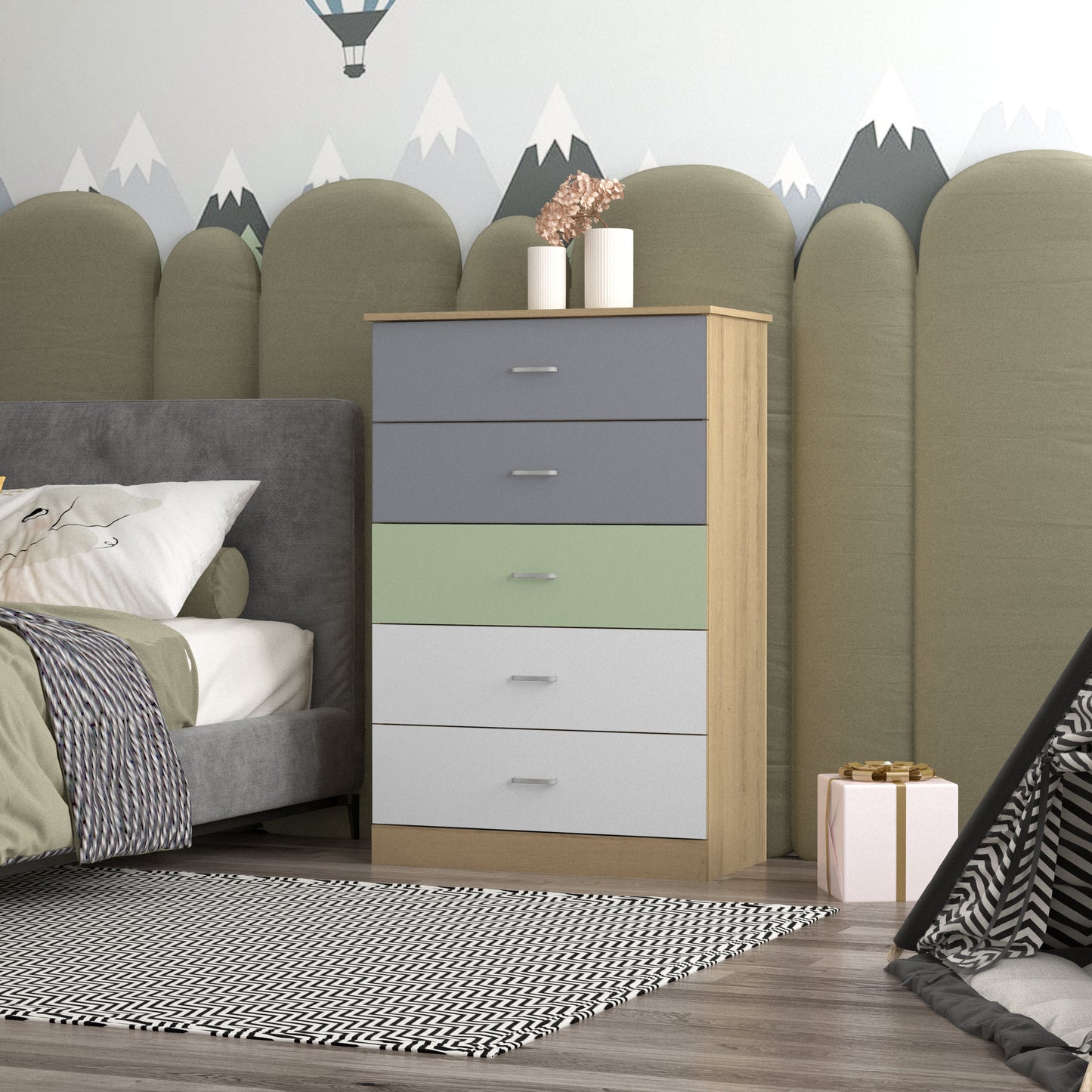 Galano 5-Drawer Dresser with Interlock Safety 31.3" W × 15.6" D × 47.2" H