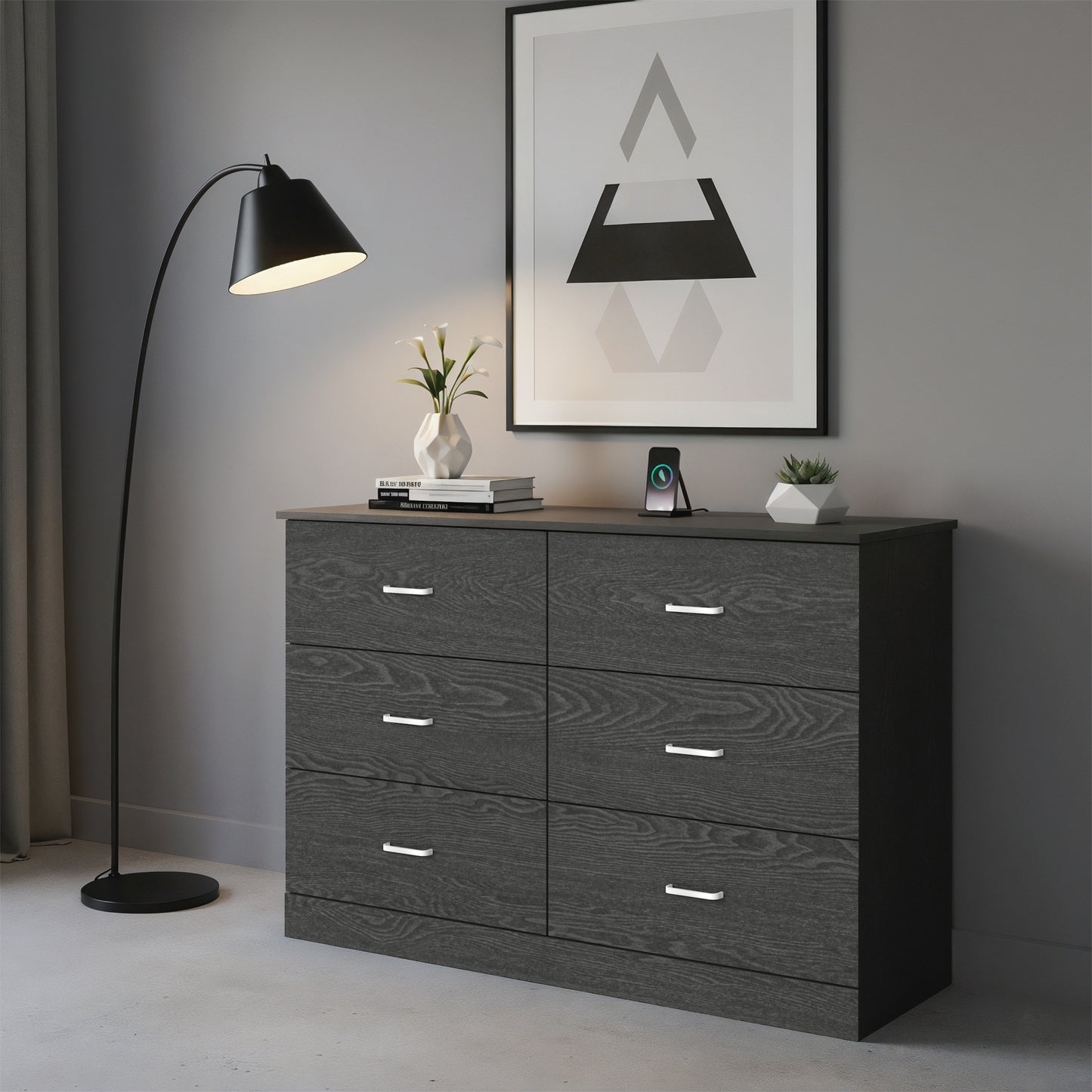 Galano 6-Drawer Double Dresser with Interlock Safety 47.0" W × 15.6" D × 31.7" H