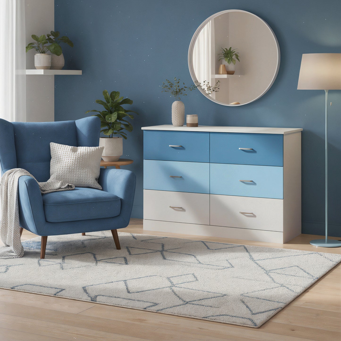 Galano 6-Drawer Double Dresser with Interlock Safety 47.0" W × 15.6" D × 31.7" H