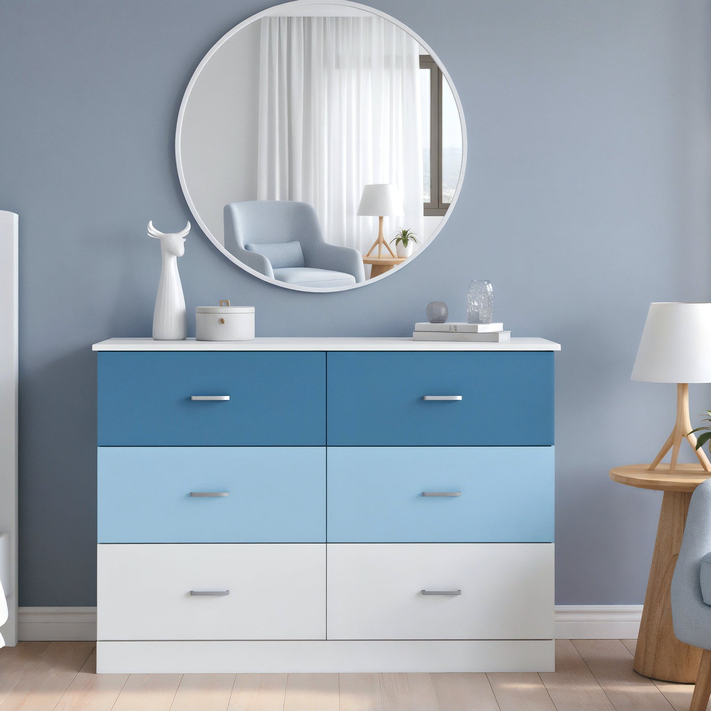 Galano 6-Drawer Double Dresser with Interlock Safety 47.0" W × 15.6" D × 31.7" H