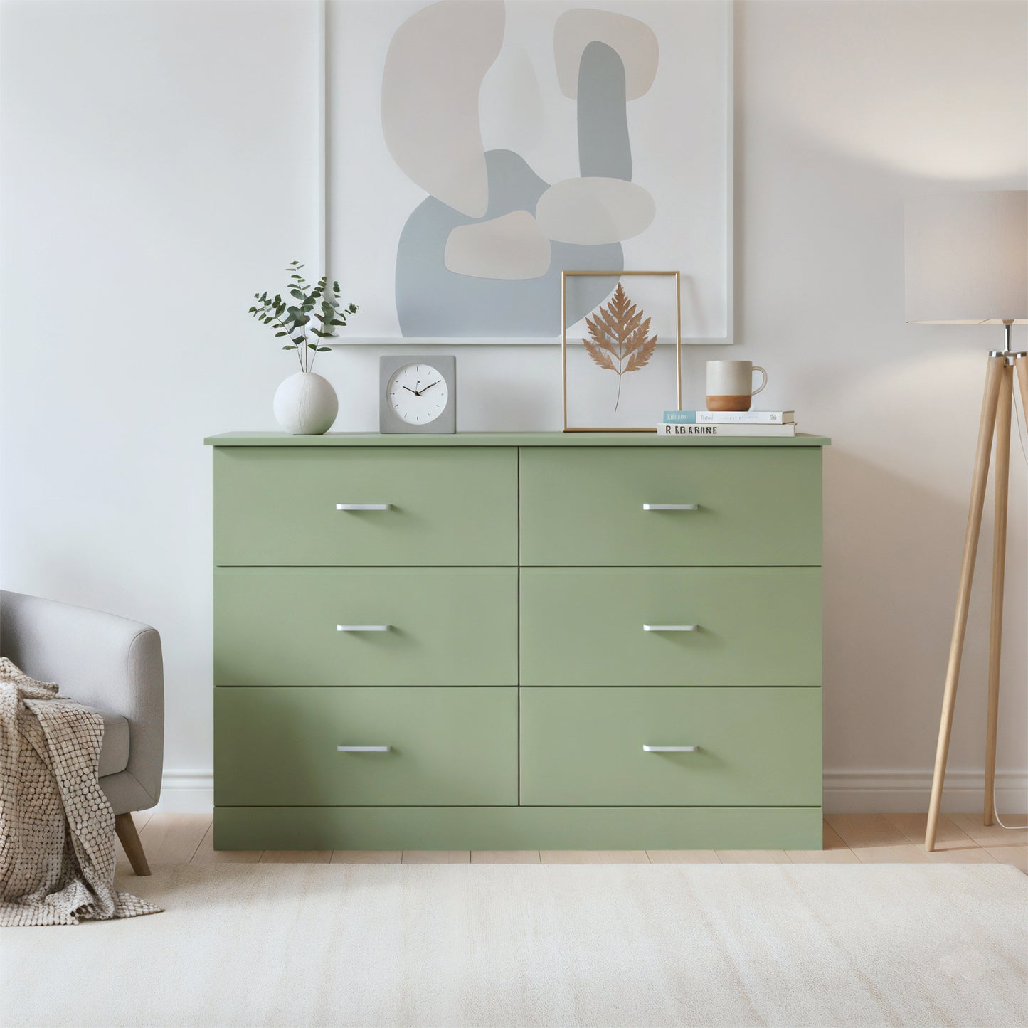 Galano 6-Drawer Double Dresser with Interlock Safety 47.0" W × 15.6" D × 31.7" H