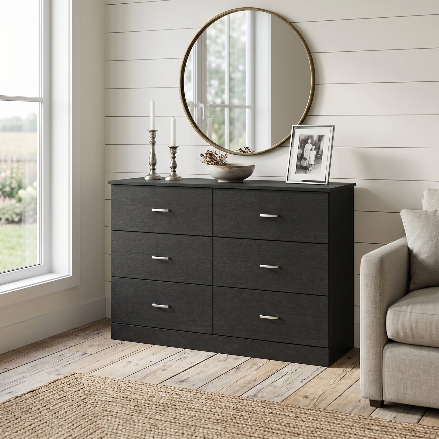Galano 6-Drawer Double Dresser with Interlock Safety 47.0" W × 15.6" D × 31.7" H