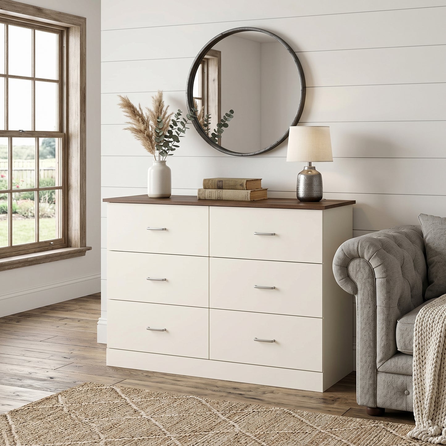 Galano 6-Drawer Double Dresser with Interlock Safety 47.0" W × 15.6" D × 31.7" H