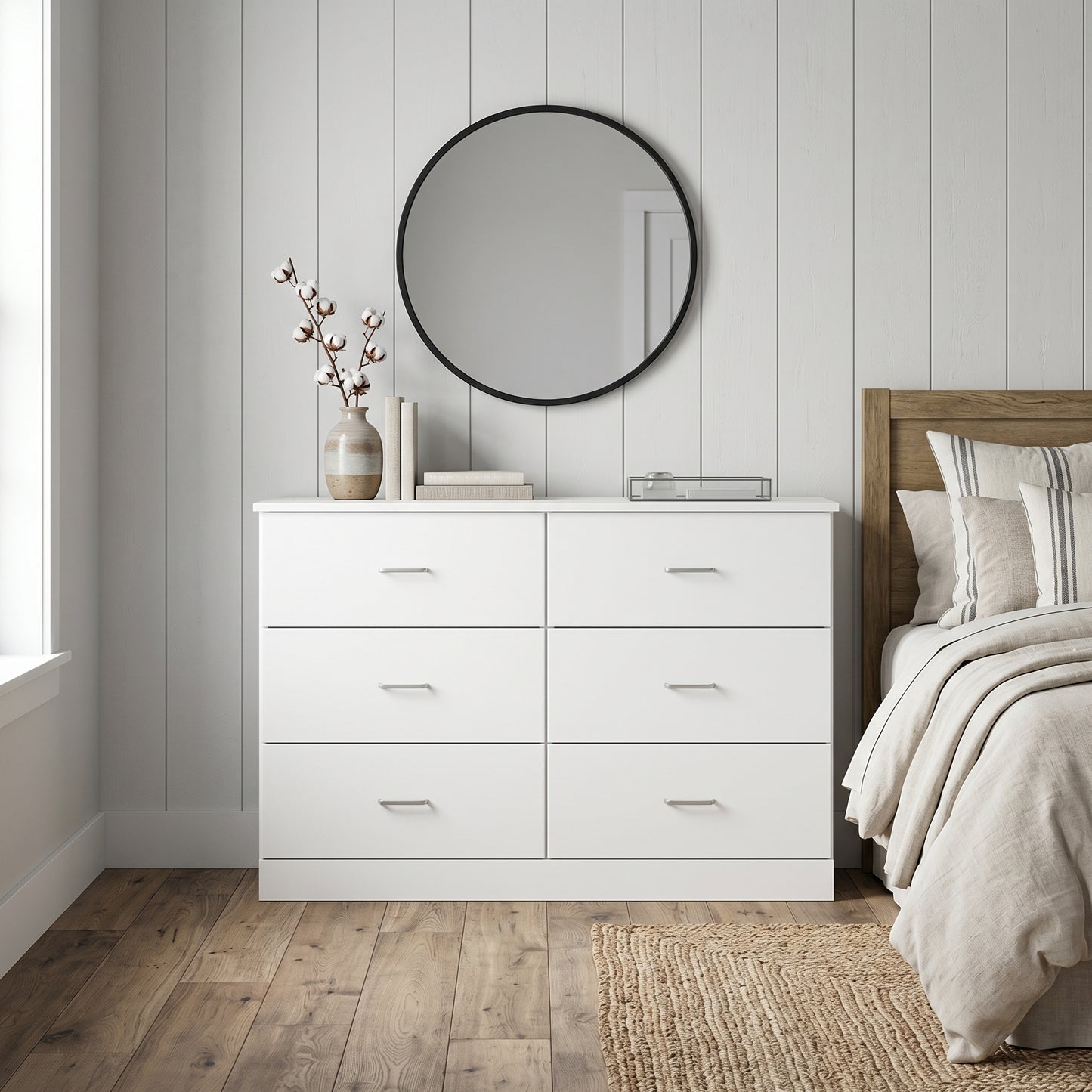 Galano 6-Drawer Double Dresser with Interlock Safety 47.0" W × 15.6" D × 31.7" H