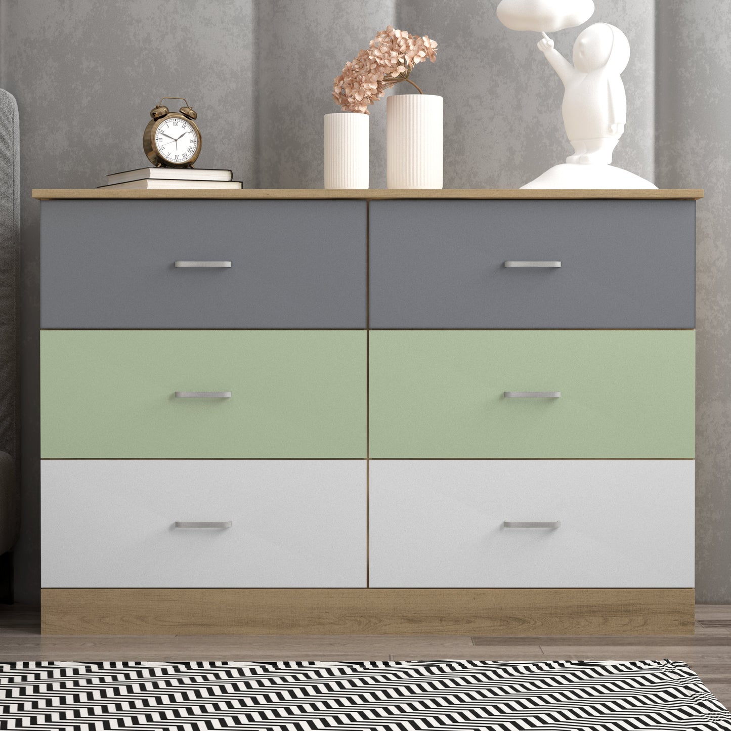 Galano 6-Drawer Double Dresser with Interlock Safety 47.0" W × 15.6" D × 31.7" H