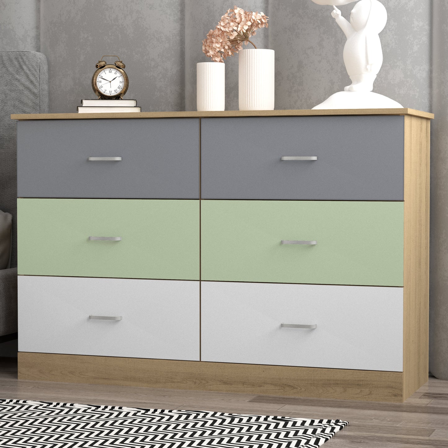 Galano 6-Drawer Double Dresser with Interlock Safety 47.0" W × 15.6" D × 31.7" H