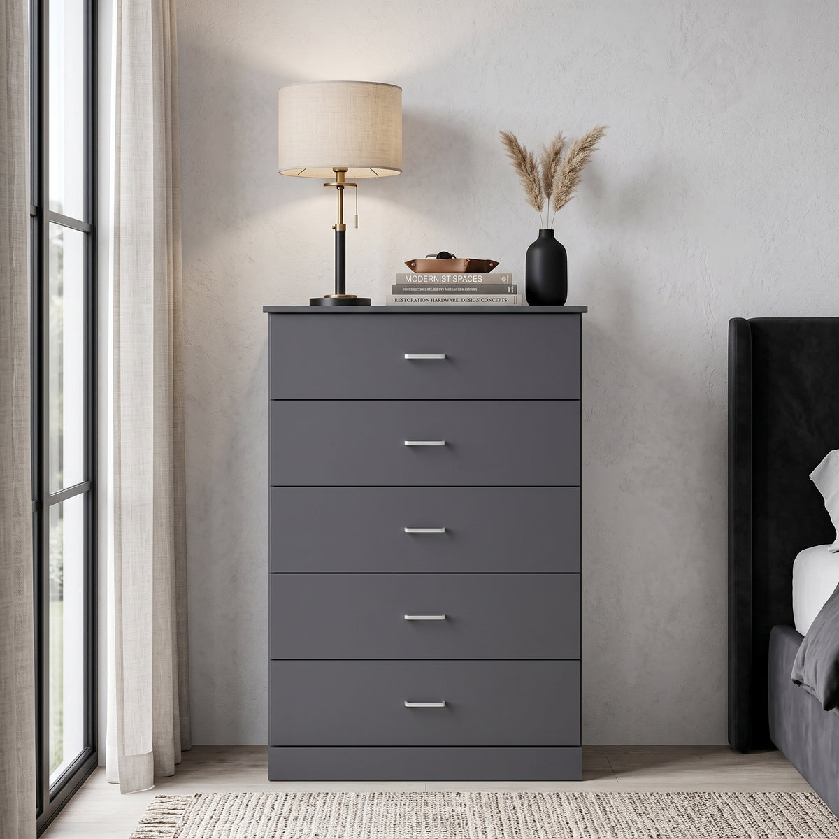 Galano 5-Drawer Tall Dresser with Interlocking Drawers & Anti-Tip Kit, 31.3" W