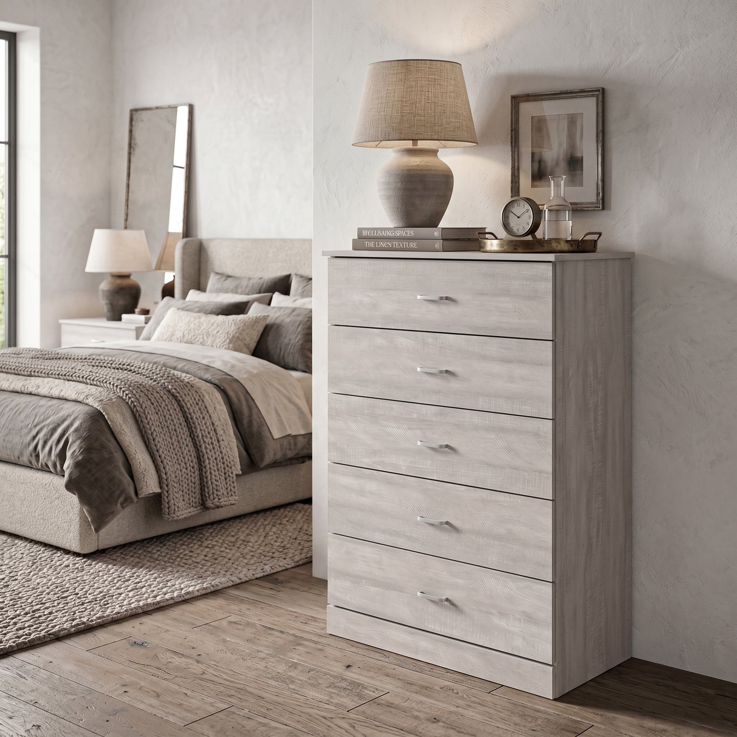 Galano 5-Drawer Tall Dresser with Interlocking Drawers & Anti-Tip Kit, 31.3" W