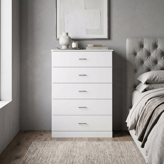 Galano 5-Drawer Tall Dresser with Interlocking Drawers & Anti-Tip Kit, 31.3" W