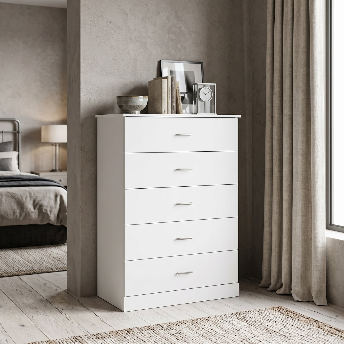 Galano 5-Drawer Tall Dresser with Interlocking Drawers & Anti-Tip Kit, 31.3" W