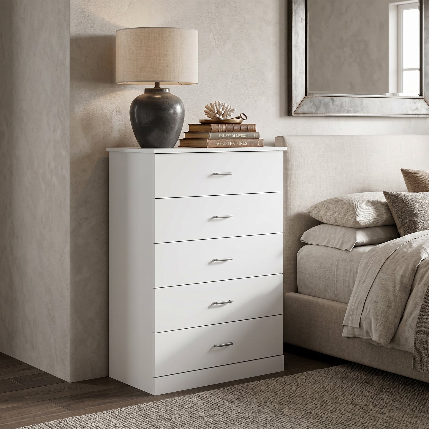 Galano 5-Drawer Tall Dresser with Interlocking Drawers & Anti-Tip Kit, 31.3" W