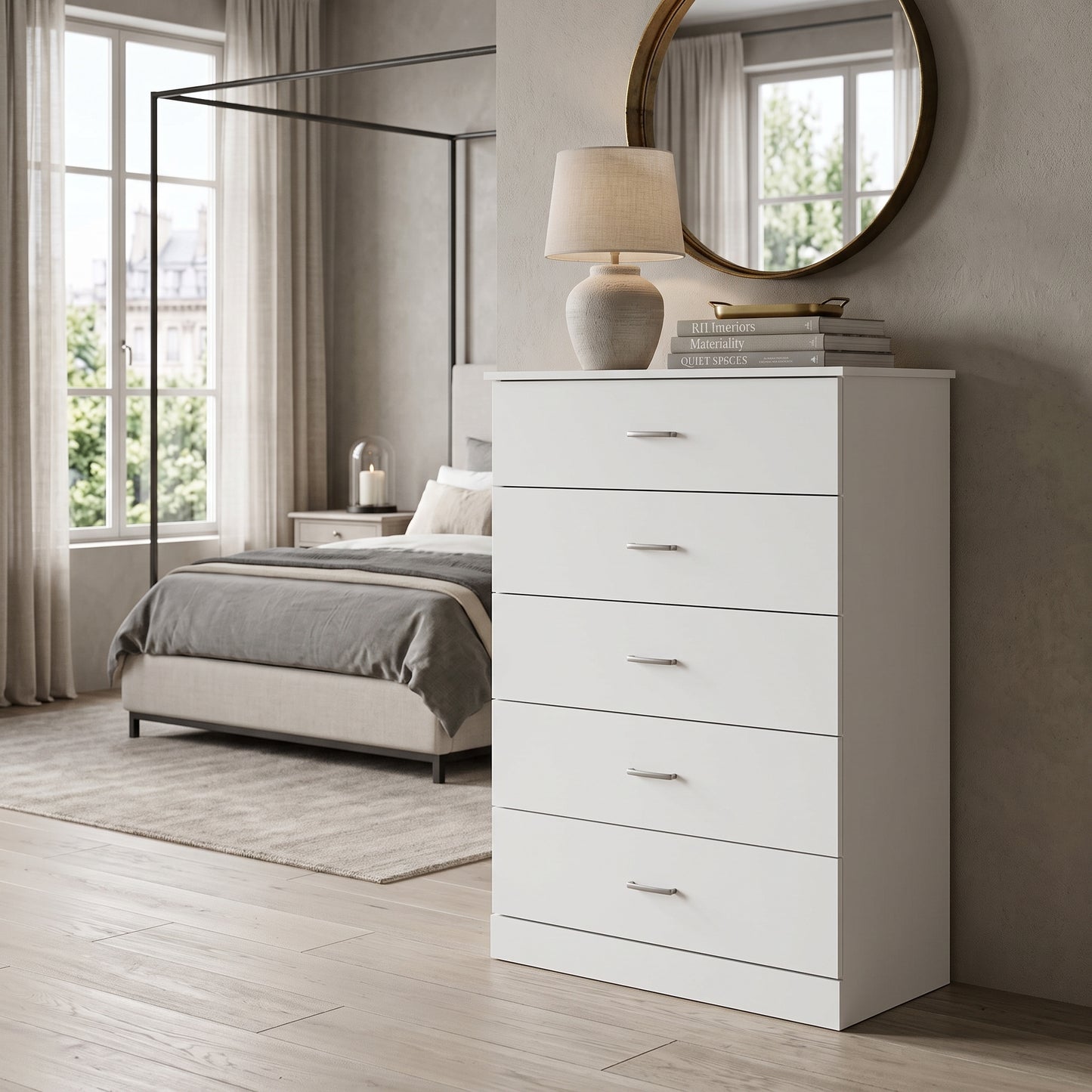 Galano 5-Drawer Tall Dresser with Interlocking Drawers & Anti-Tip Kit, 31.3" W