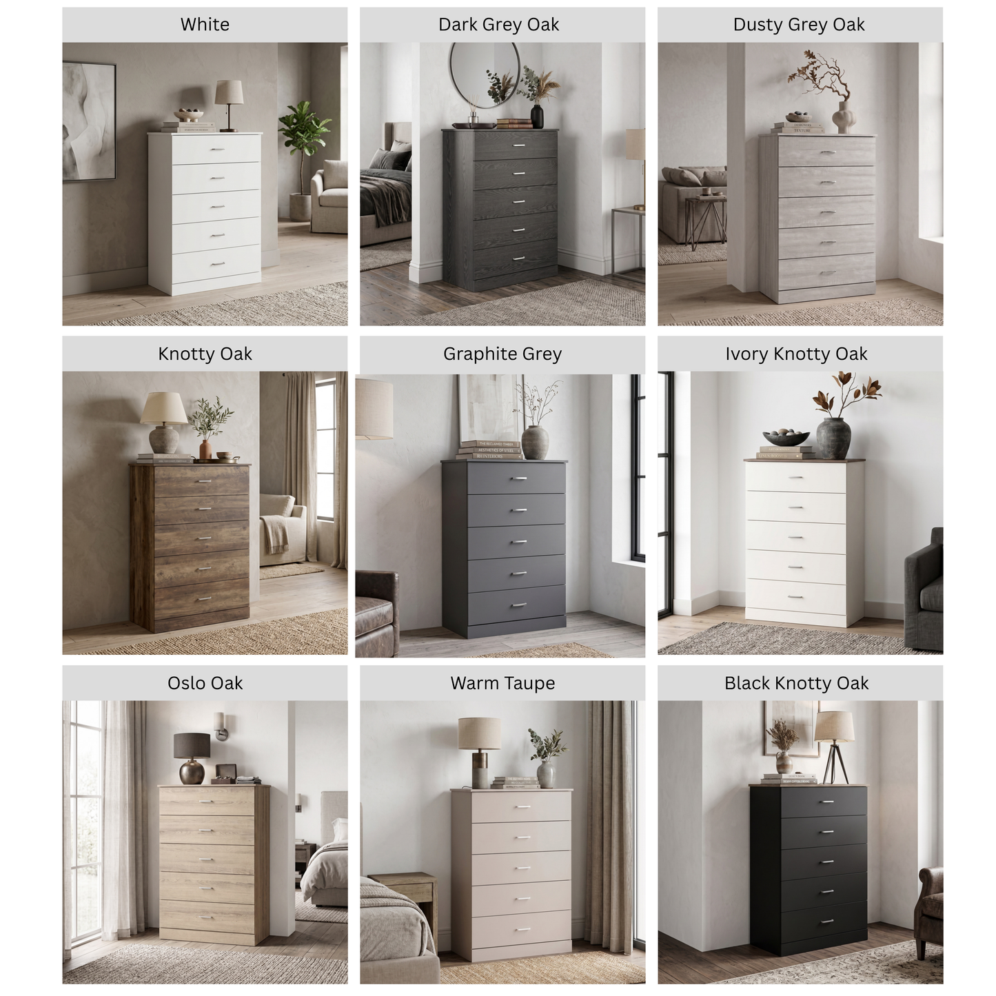 Galano 5-Drawer Tall Dresser with Interlocking Drawers & Anti-Tip Kit, 31.3" W
