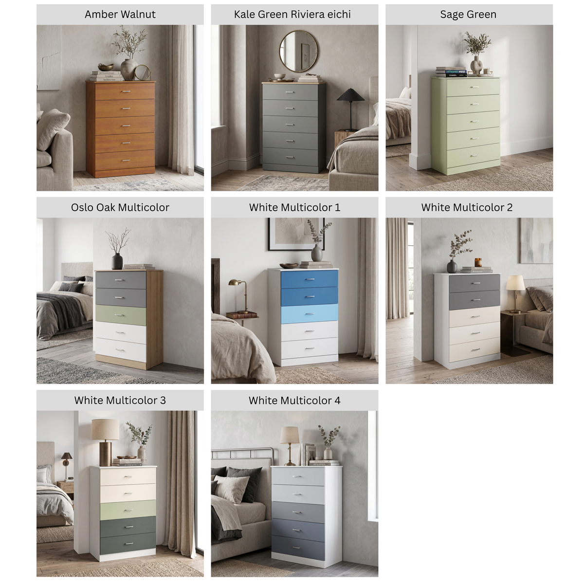 Galano 5-Drawer Tall Dresser with Interlocking Drawers & Anti-Tip Kit, 31.3" W