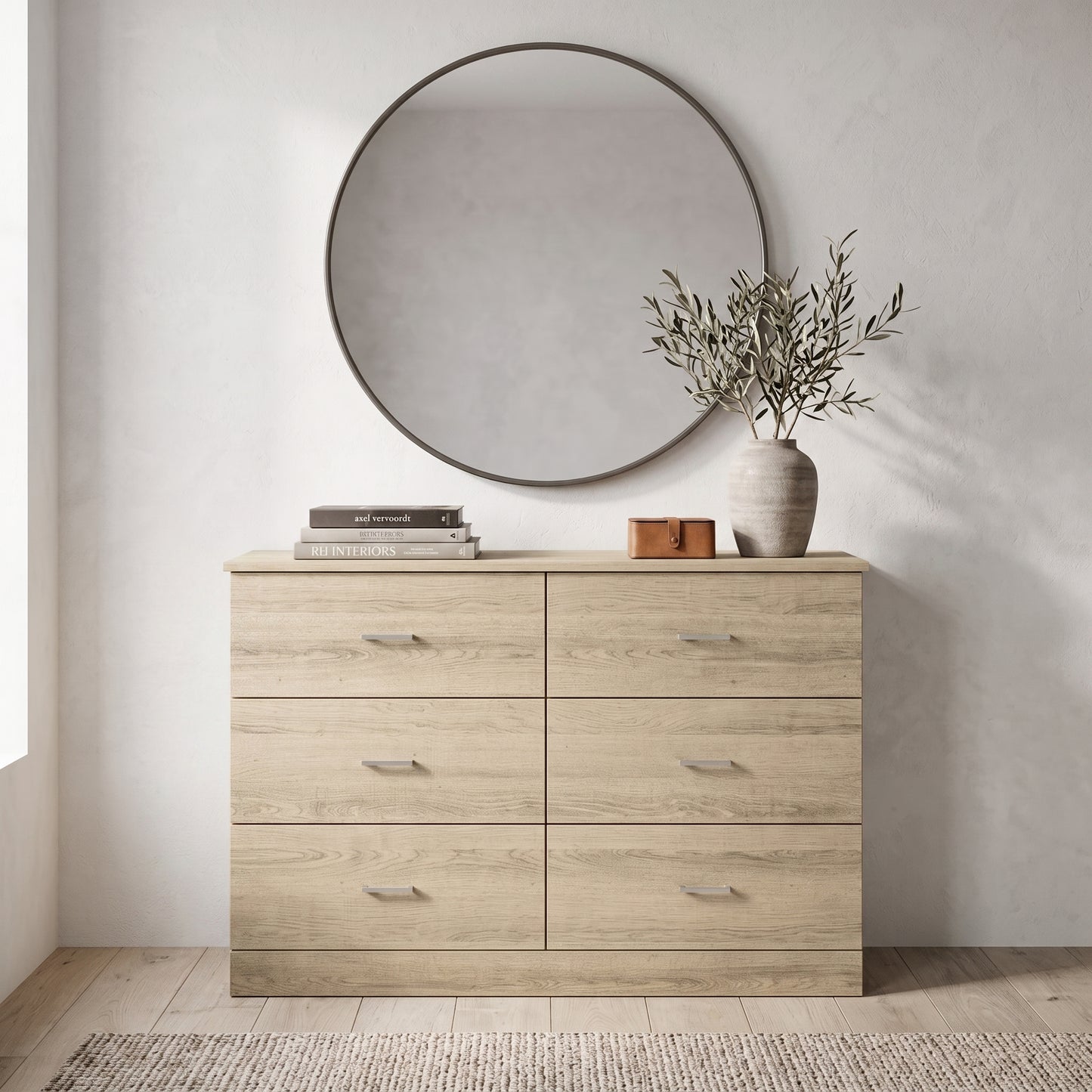 Galano Modern 6-Drawer Double Dresser for Bedroom with Interlocking Drawers & Anti-Tip Kit, 47" Wide