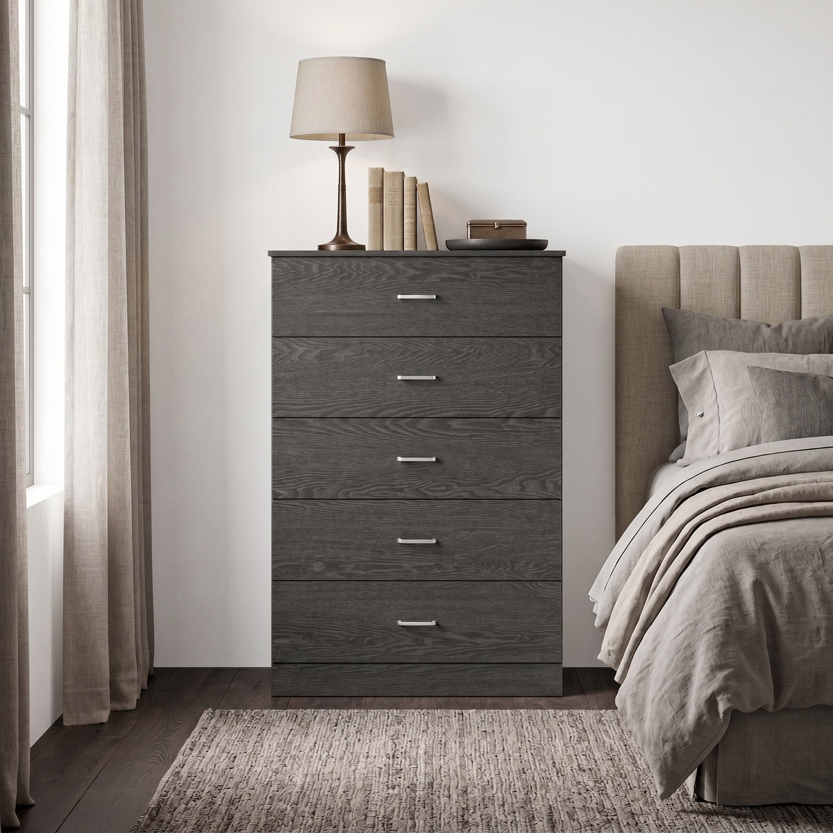 Galano 5-Drawer Tall Dresser with Interlocking Drawers & Anti-Tip Kit, 31.3" W