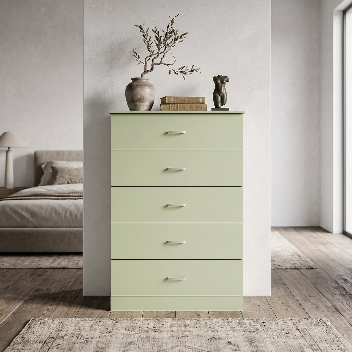 Galano 5-Drawer Tall Dresser with Interlocking Drawers & Anti-Tip Kit, 31.3" W