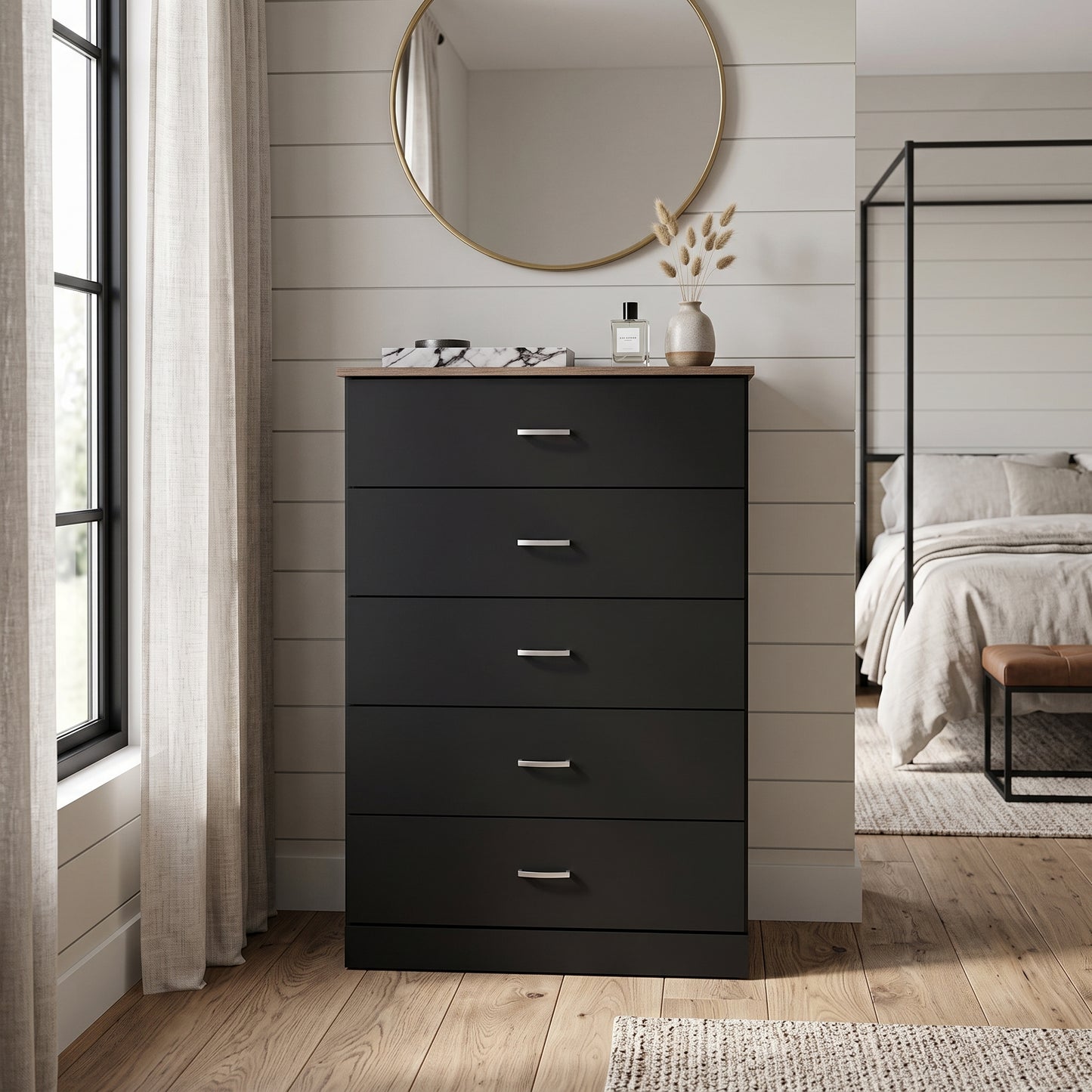 Galano 5-Drawer Tall Dresser with Interlocking Drawers & Anti-Tip Kit, 31.3" W