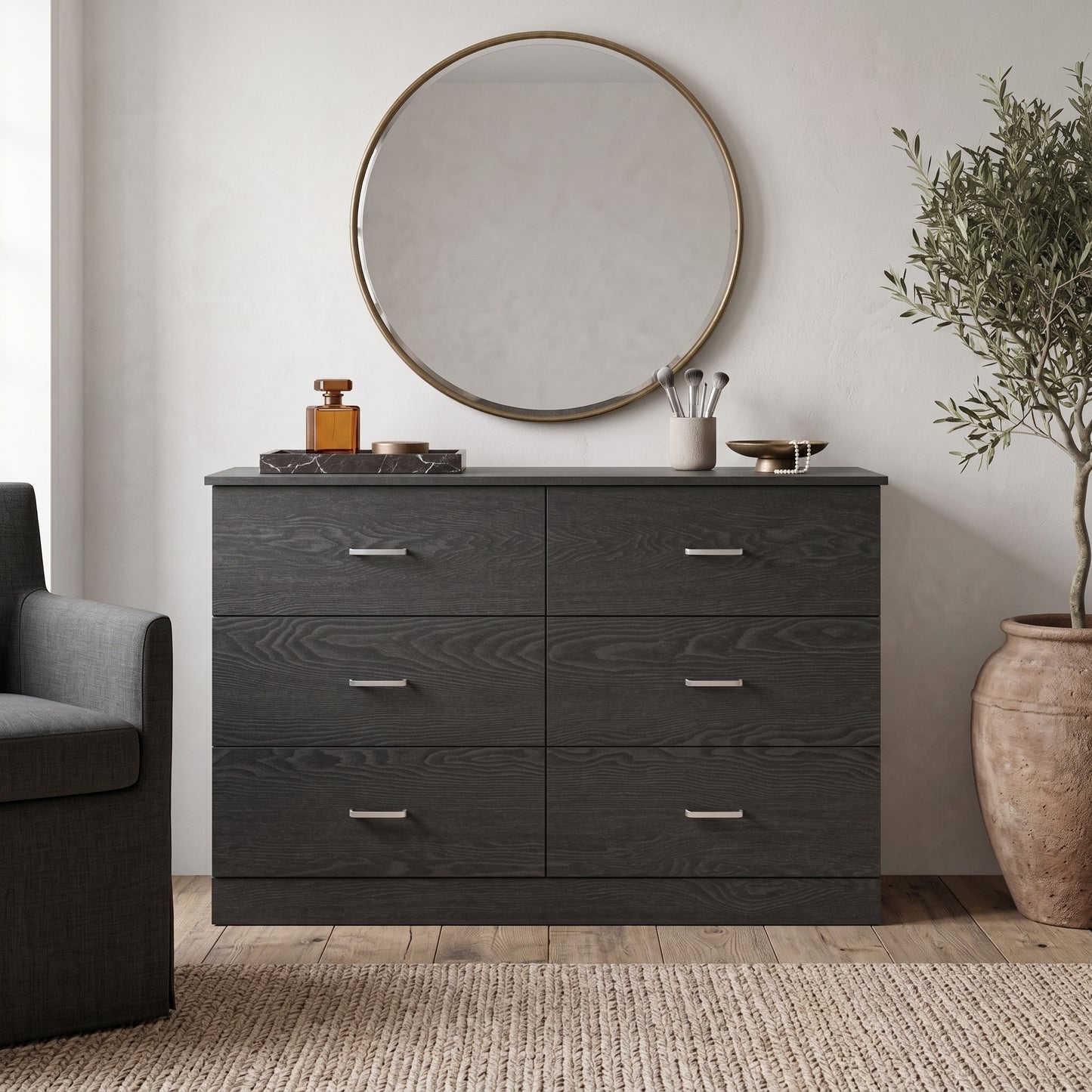Galano Modern 6-Drawer Double Dresser for Bedroom with Interlocking Drawers & Anti-Tip Kit, 47" Wide