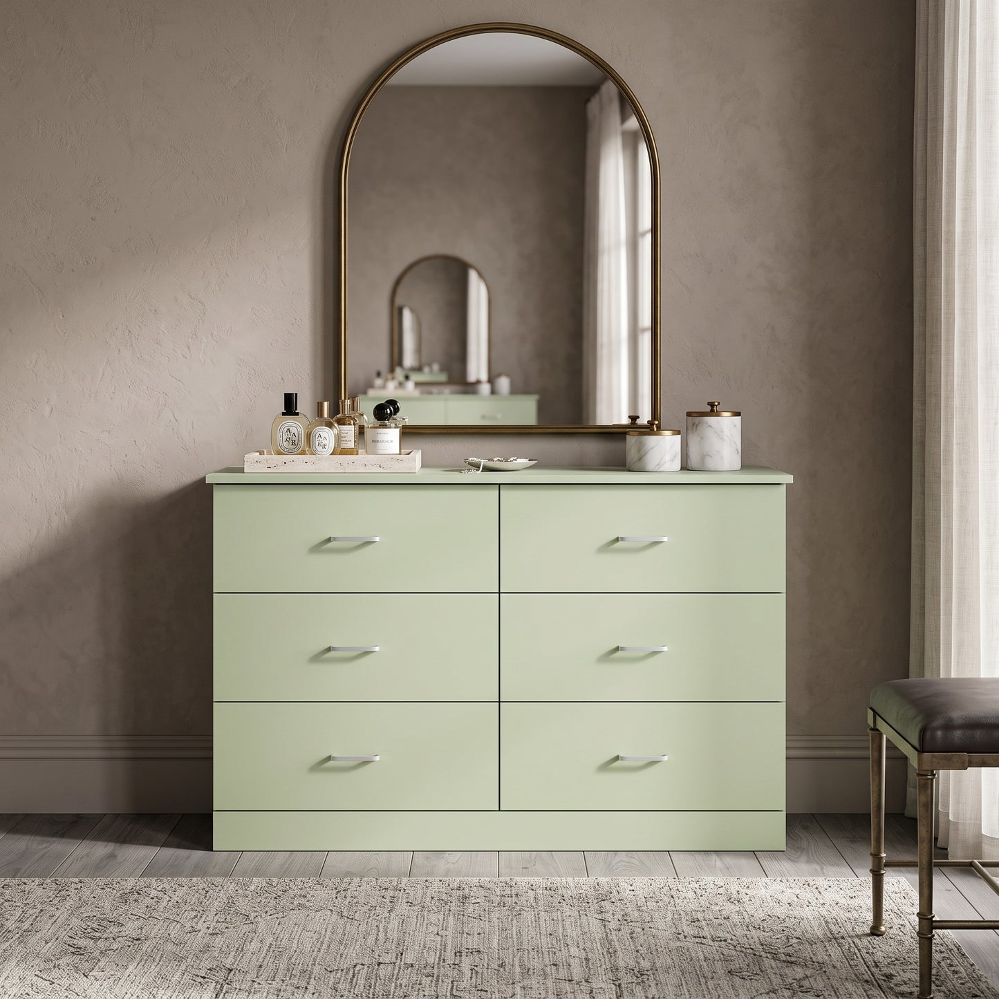 Galano Modern 6-Drawer Double Dresser for Bedroom with Interlocking Drawers & Anti-Tip Kit, 47" Wide