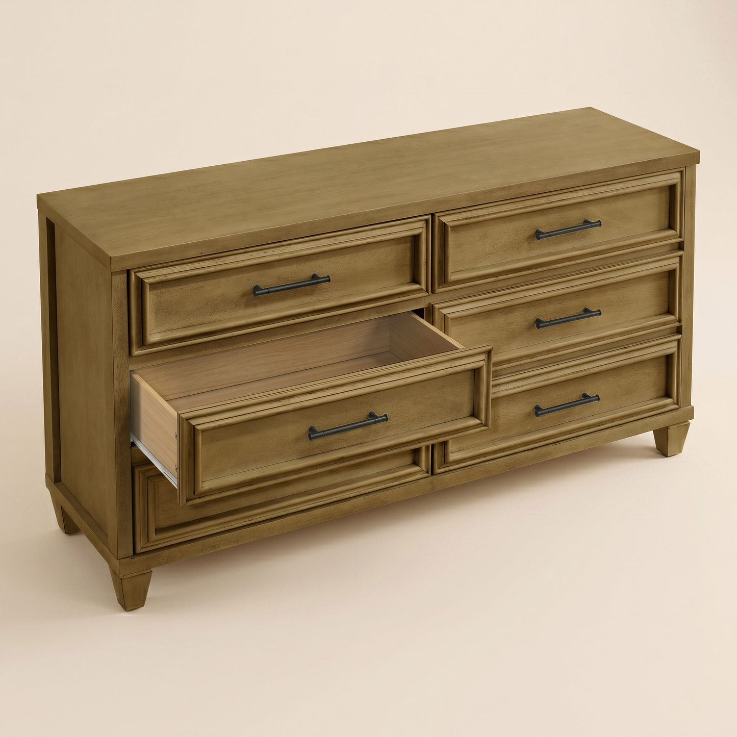 GALANO 6-Drawer Double Dresser, Manufactured Wood, 1 Piece