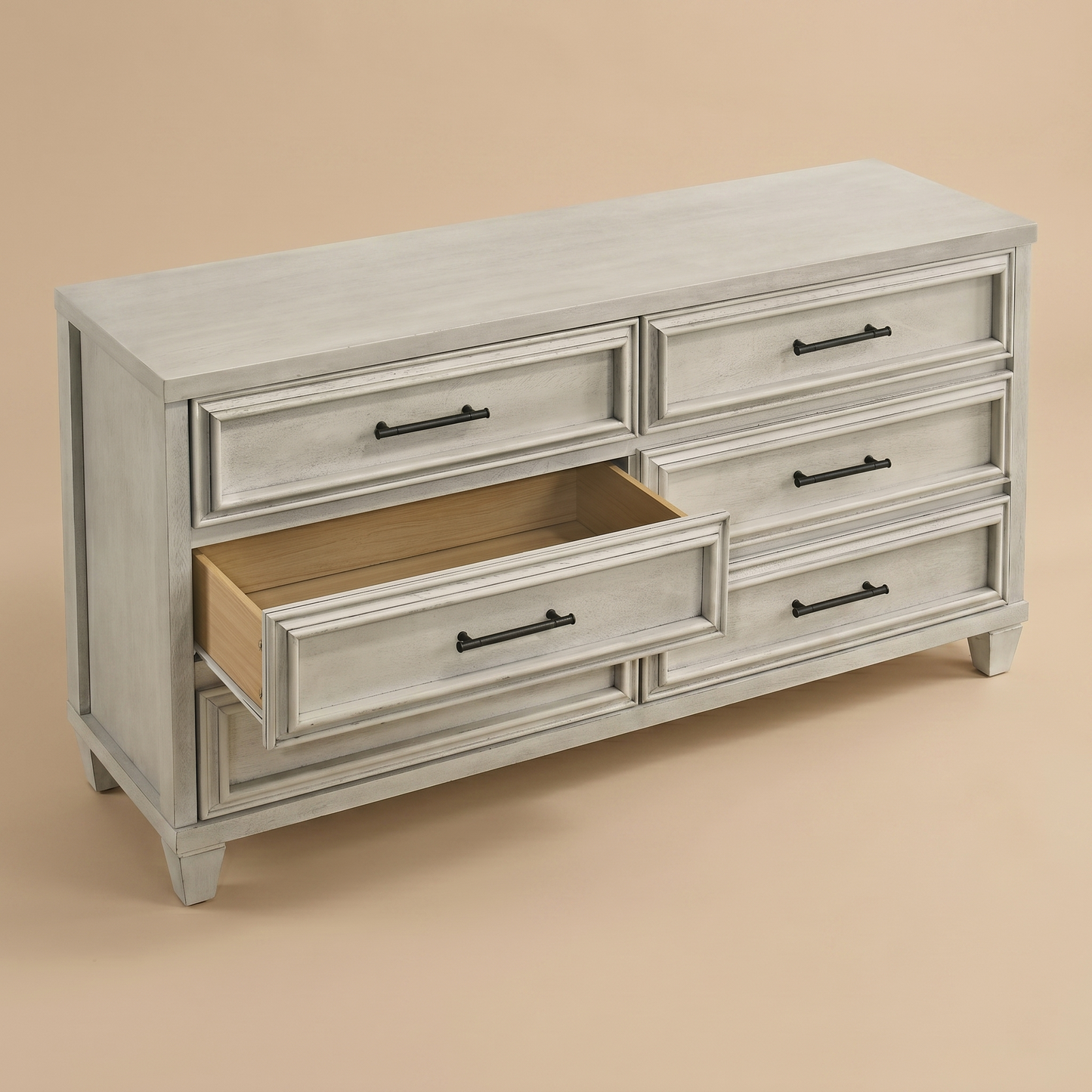GALANO 6-Drawer Double Dresser, Manufactured Wood, 1 Piece