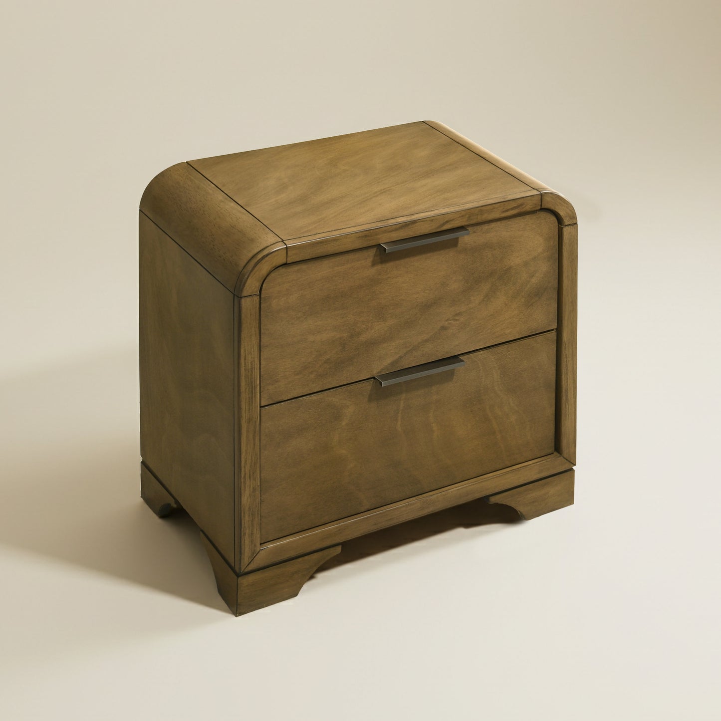 GALANO 2-Drawer Nightstand, Fully Assembled, 25.9" H, Brown, 1-Piece