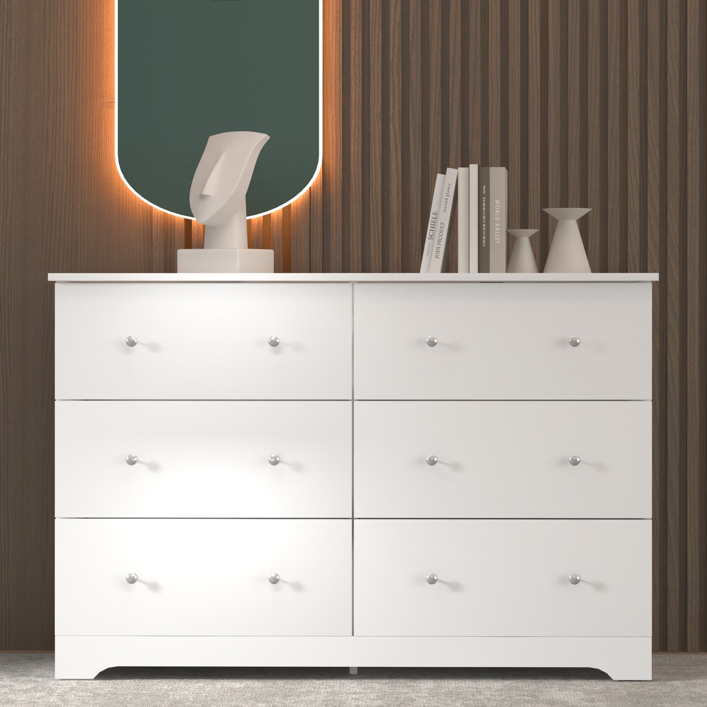 Galano 6-Drawer Double Dresser with Interlock Safety 47.0" W × 15.6" D × 31.7" H