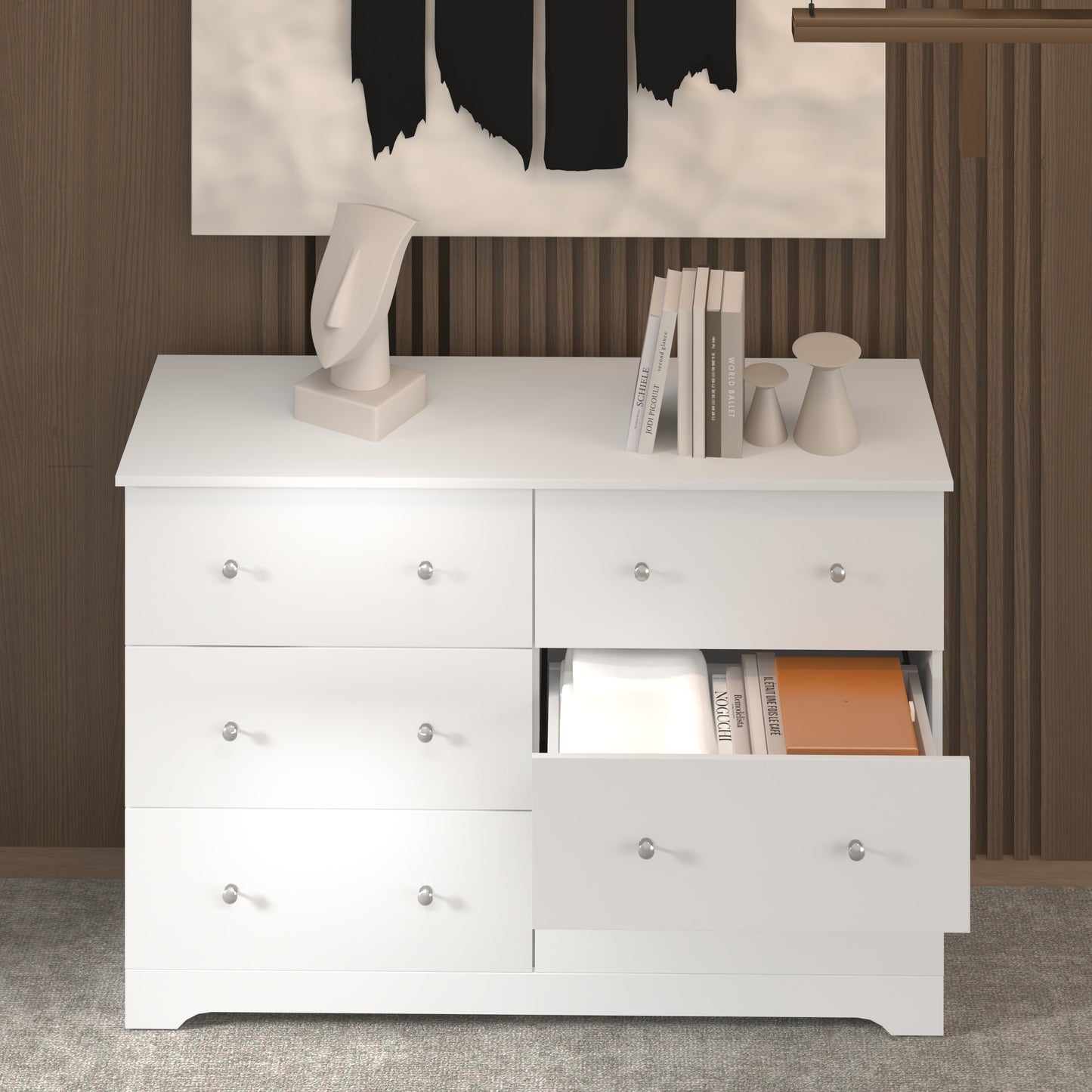 Galano 6-Drawer Double Dresser with Interlock Safety 47.0" W × 15.6" D × 31.7" H