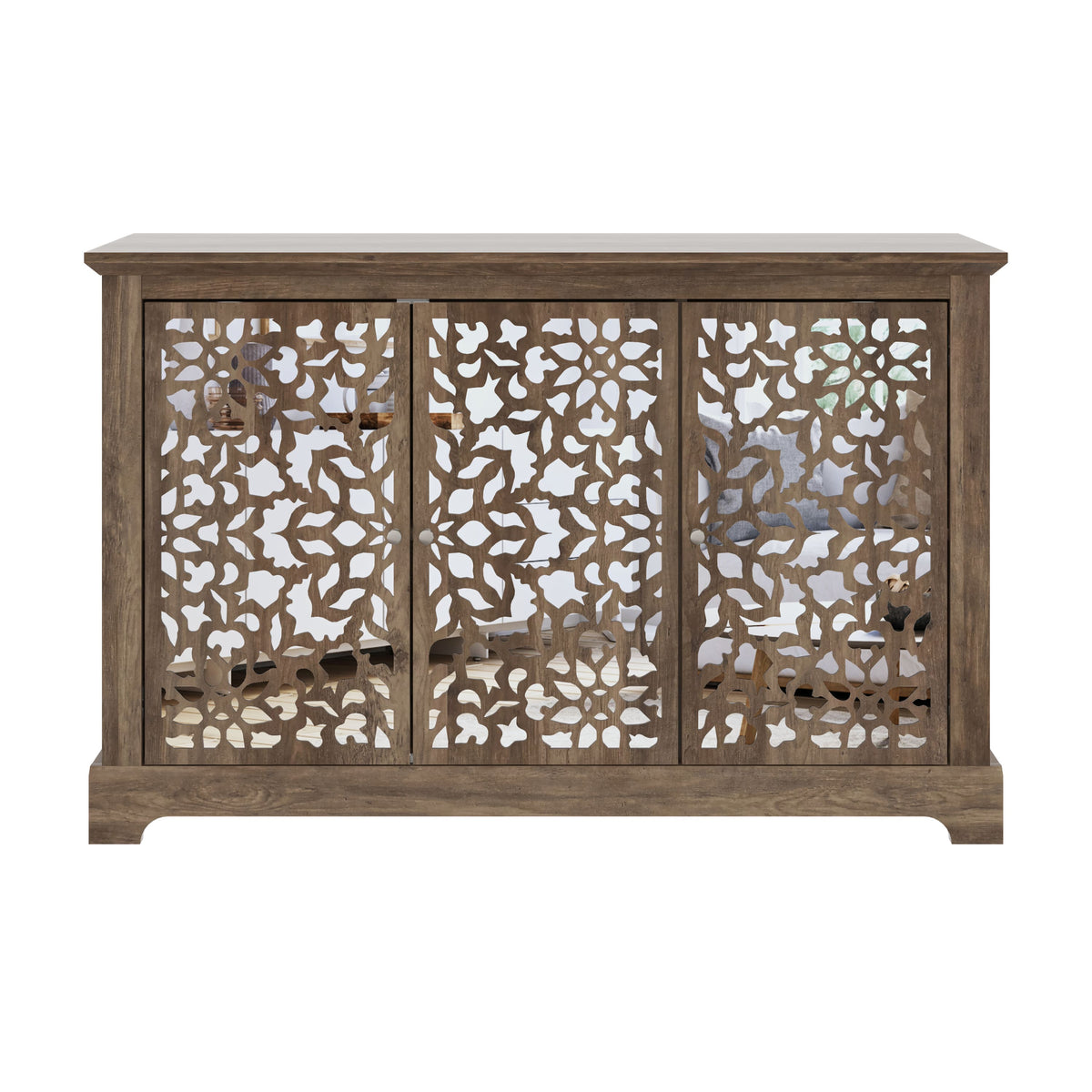GALANO 45.7" 3-Door Sideboard with Adjustable Shelves and Cable Management
