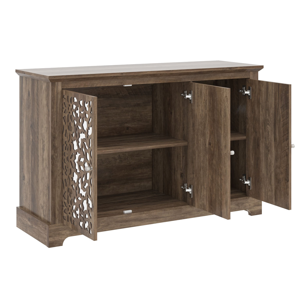 GALANO 45.7" 3-Door Sideboard with Adjustable Shelves and Cable Management