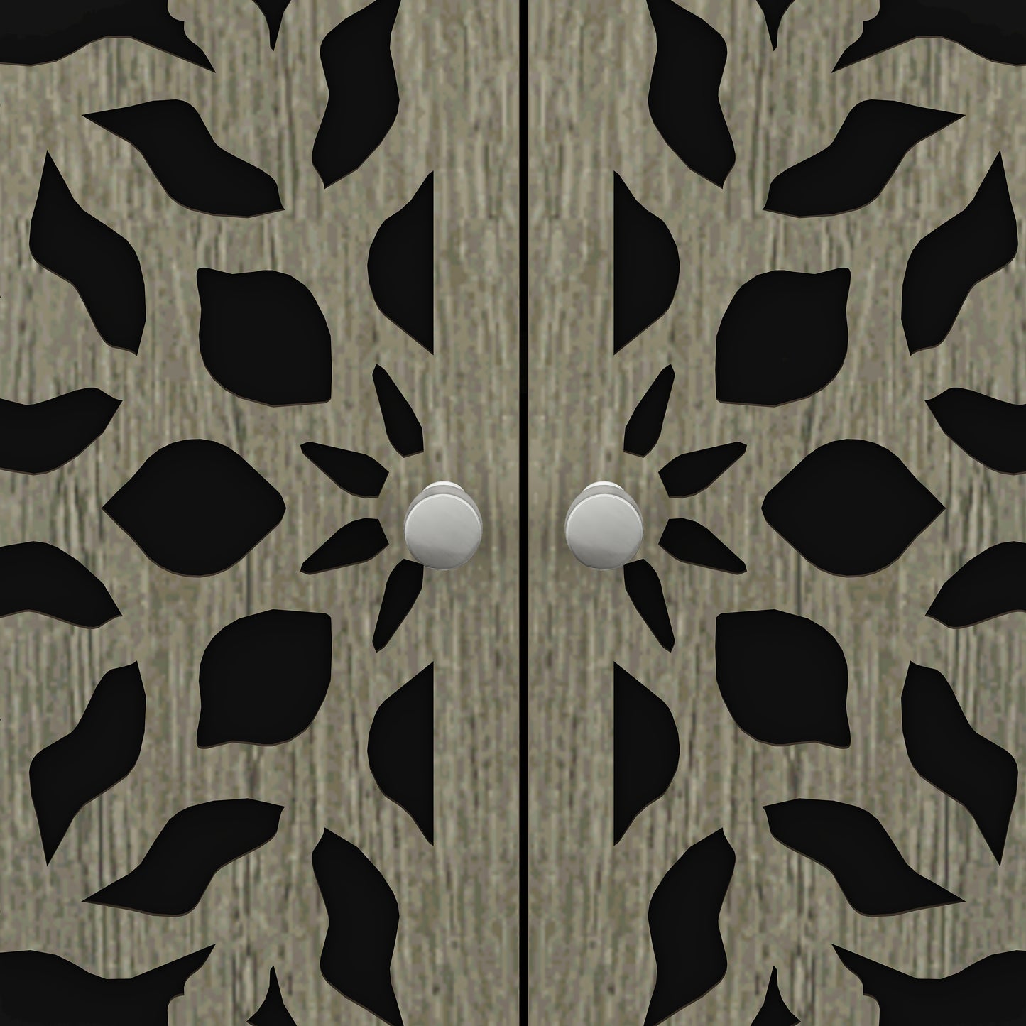 Galano 3-Door Sideboard with Decorative Cutout Doors 44.3" W × 15.7" D × 30" H
