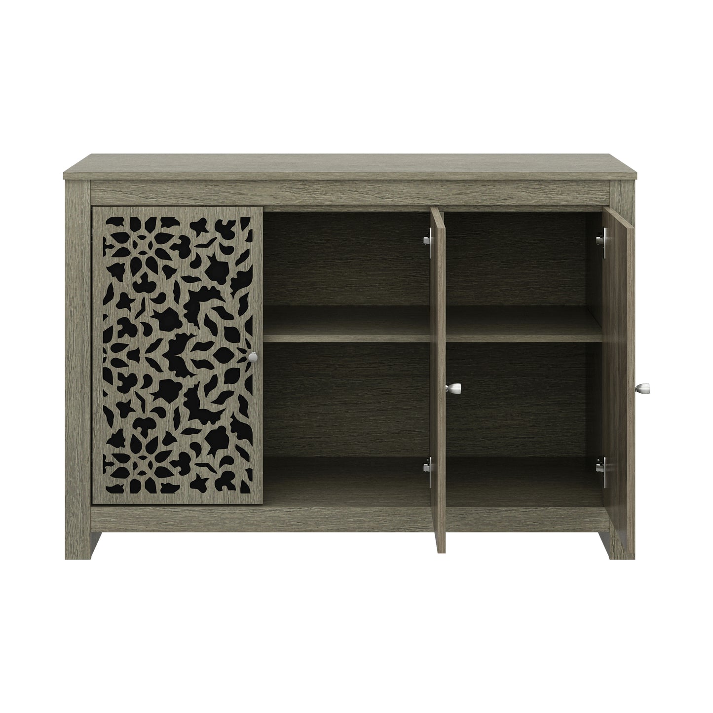 Galano 3-Door Sideboard with Decorative Cutout Doors 44.3" W × 15.7" D × 30" H