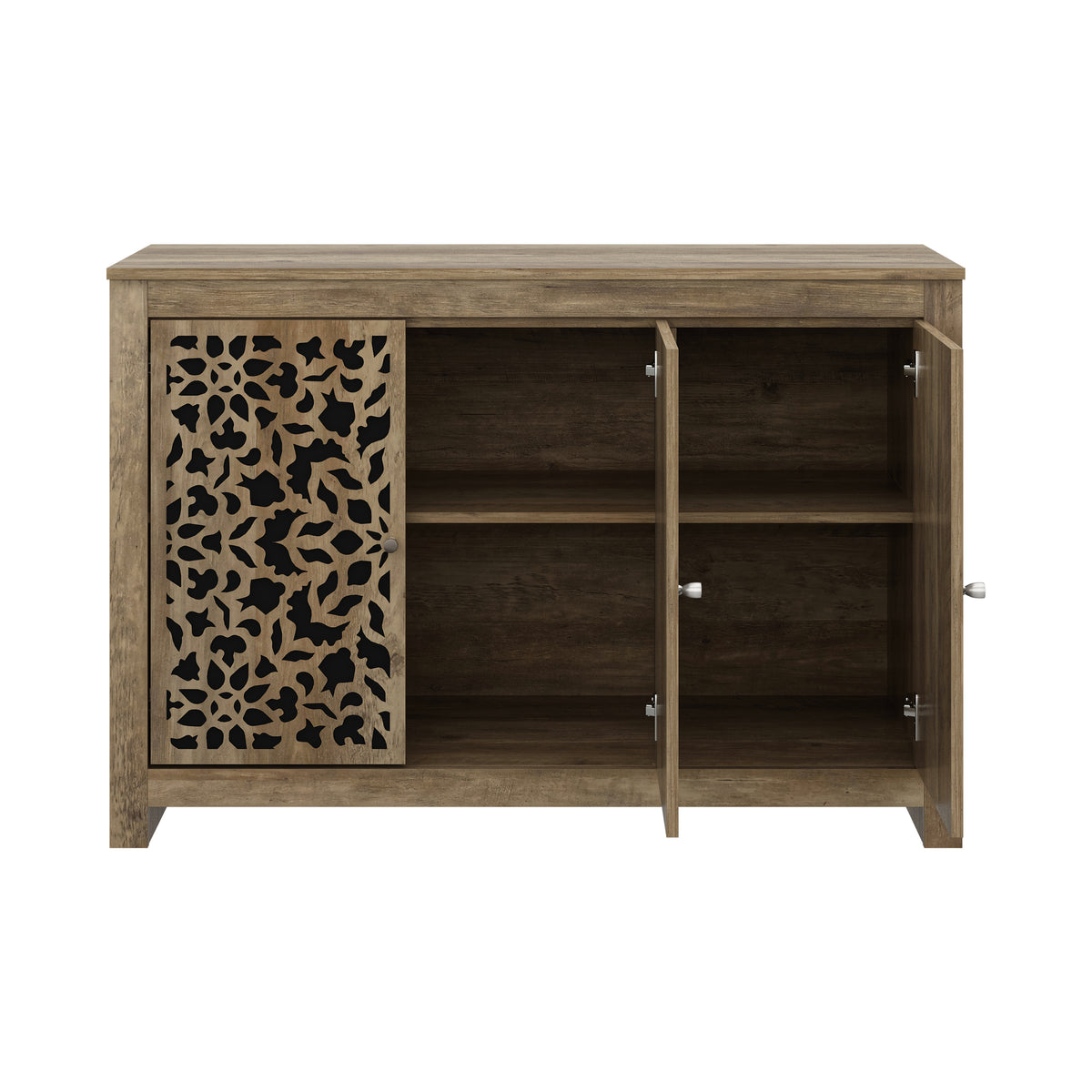 GALANO 44.3" 3-Door Sideboard with Adjustable Shelves and Cable Management