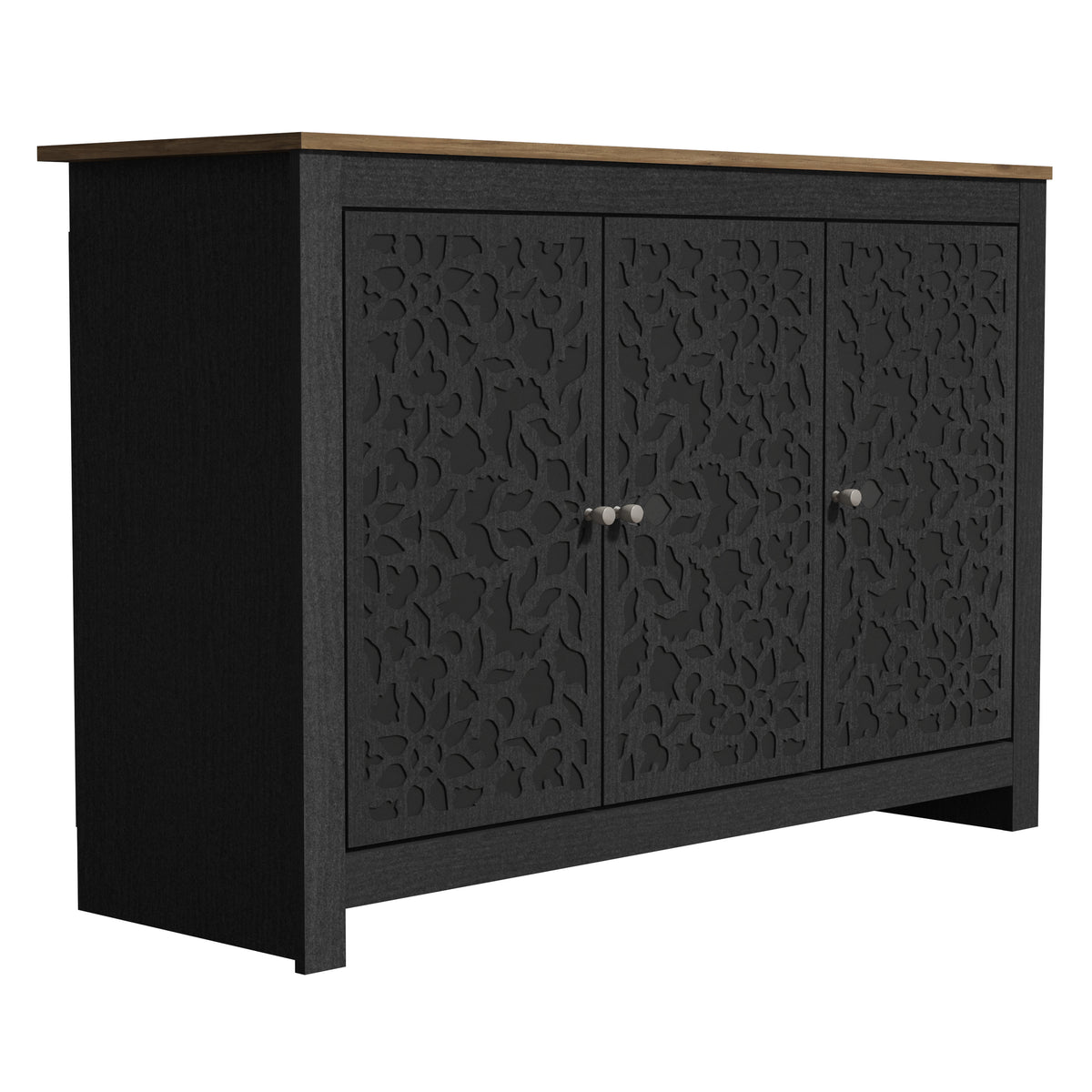 GALANO 44.3" 3-Door Sideboard with Adjustable Shelves and Cable Management
