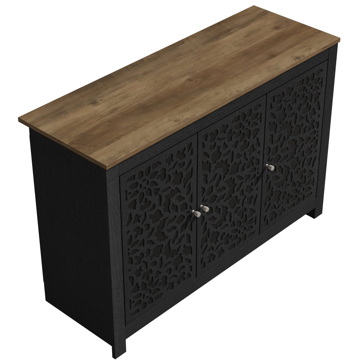 GALANO 44.3" 3-Door Sideboard with Adjustable Shelves and Cable Management