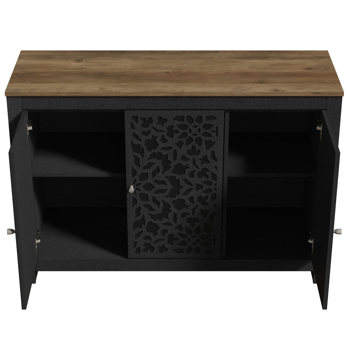 GALANO 44.3" 3-Door Sideboard with Adjustable Shelves and Cable Management