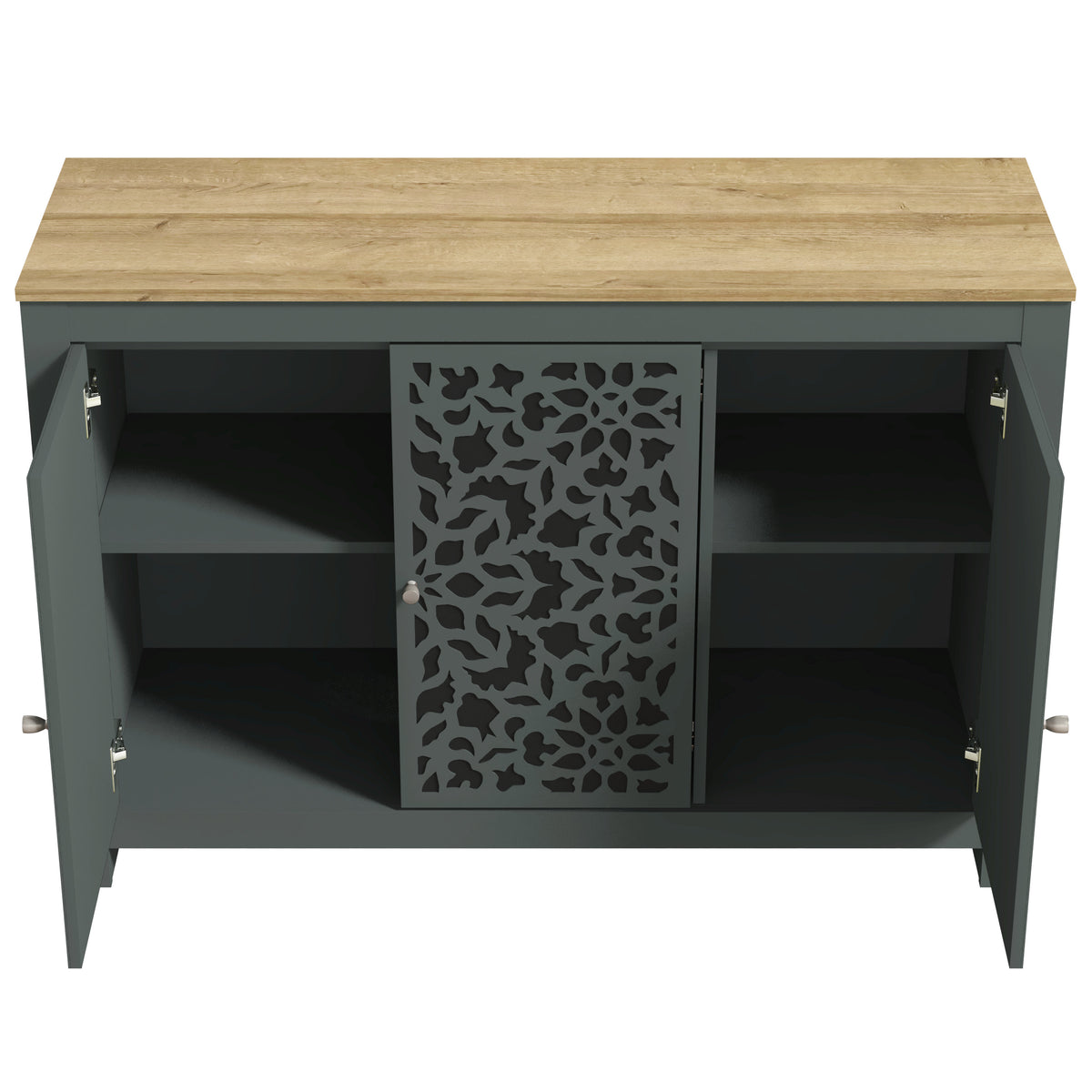 GALANO 44.3" 3-Door Sideboard with Adjustable Shelves and Cable Management