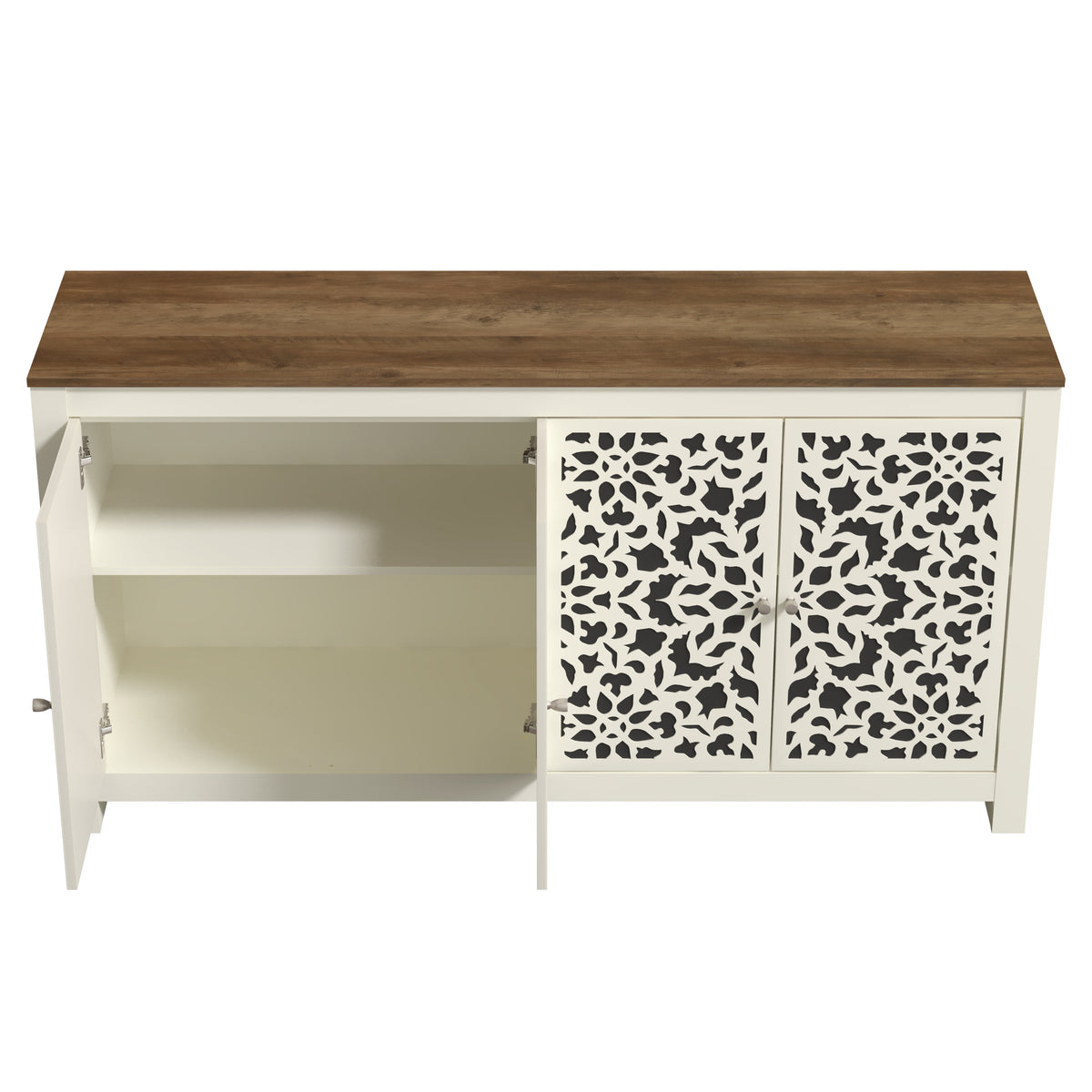 GALANO 58.4" Sideboard with 4 Doors and Adjustable Shelves