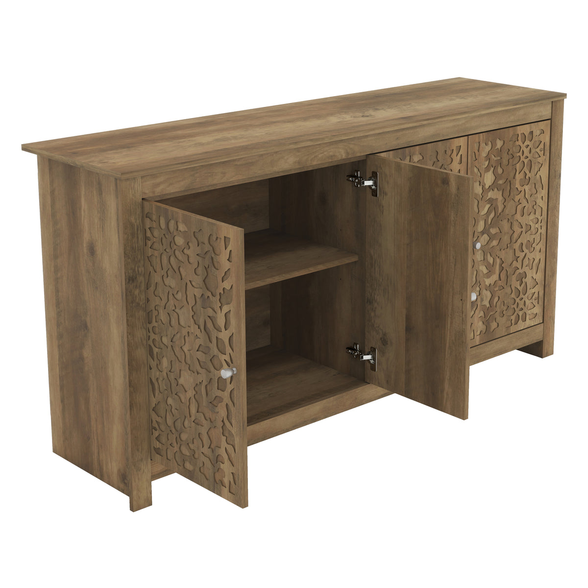GALANO 45.7" 3-Door Sideboard with Adjustable Shelves and Cable Management
