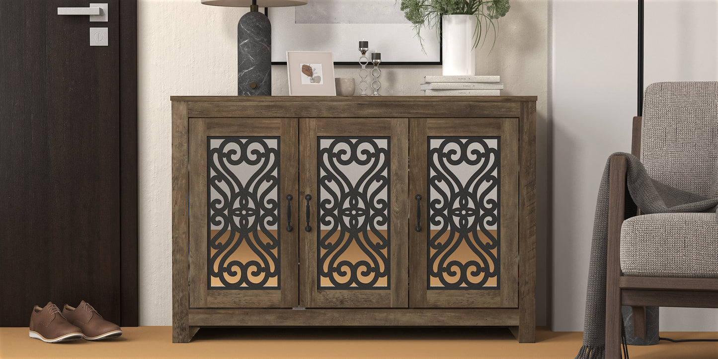 GALANO Shoe Storage Cabinet with Adjustable Shelves in Brown 44.4" W x 13.5" D x 30" H