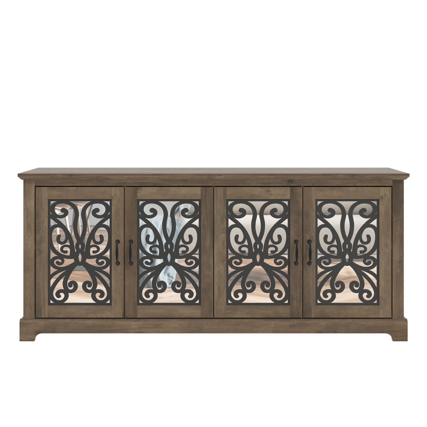 Galano Calidia 4 Door Wide Tv Stand - Knotty Oak