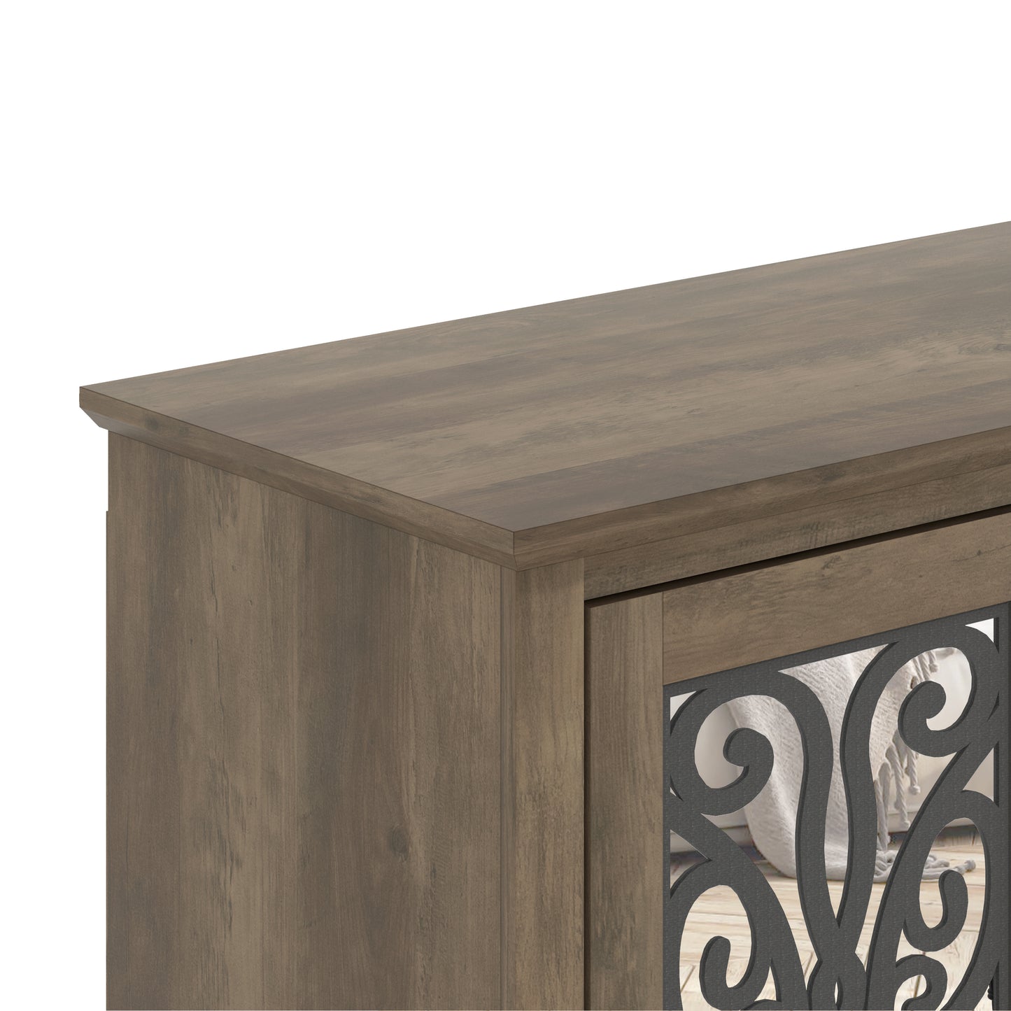 Galano Calidia 4 Door Wide Tv Stand - Knotty Oak
