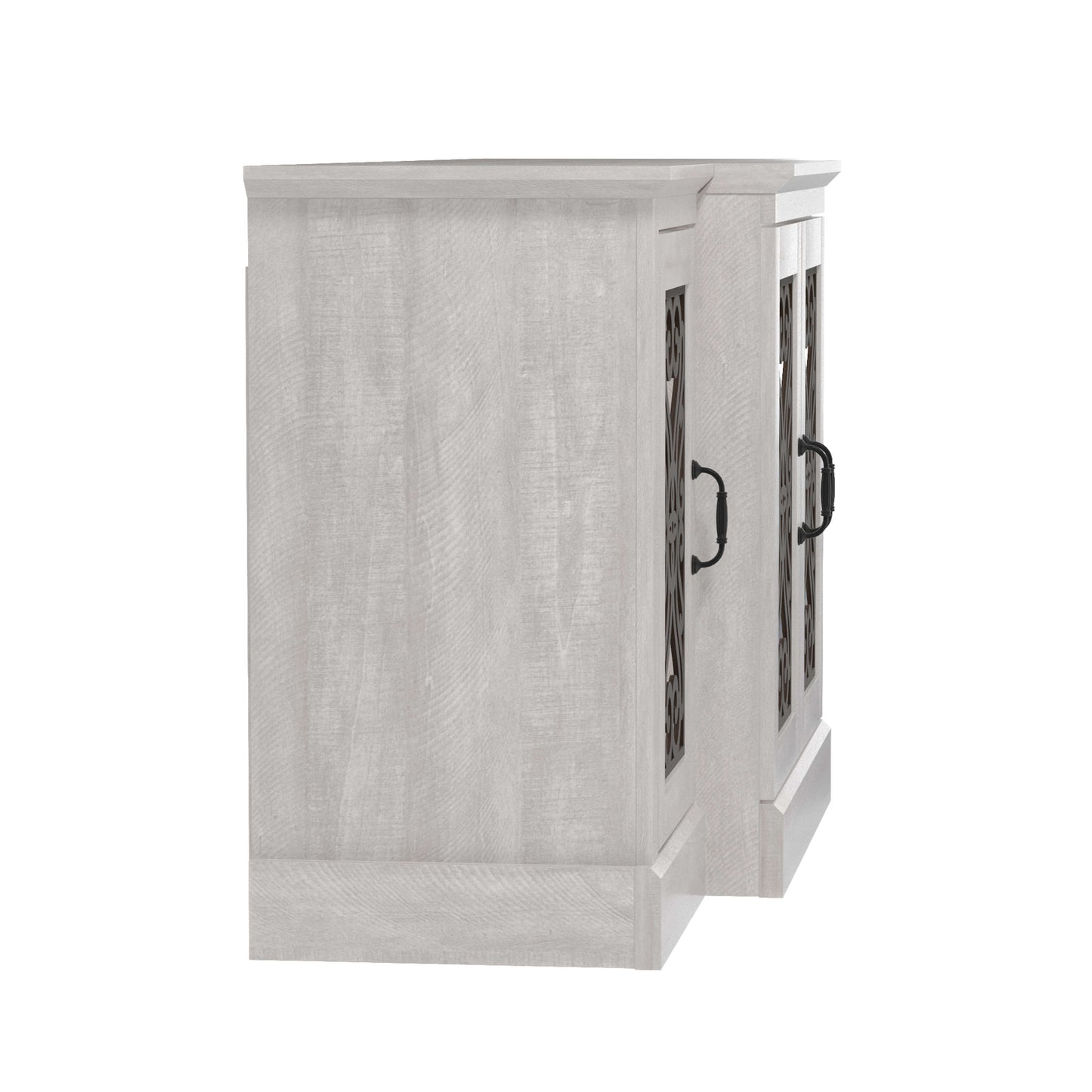 Galano 4-Door Sideboard with Mirrored Cut-Out Storage 60.4" W × 18.2" D × 29.3" H