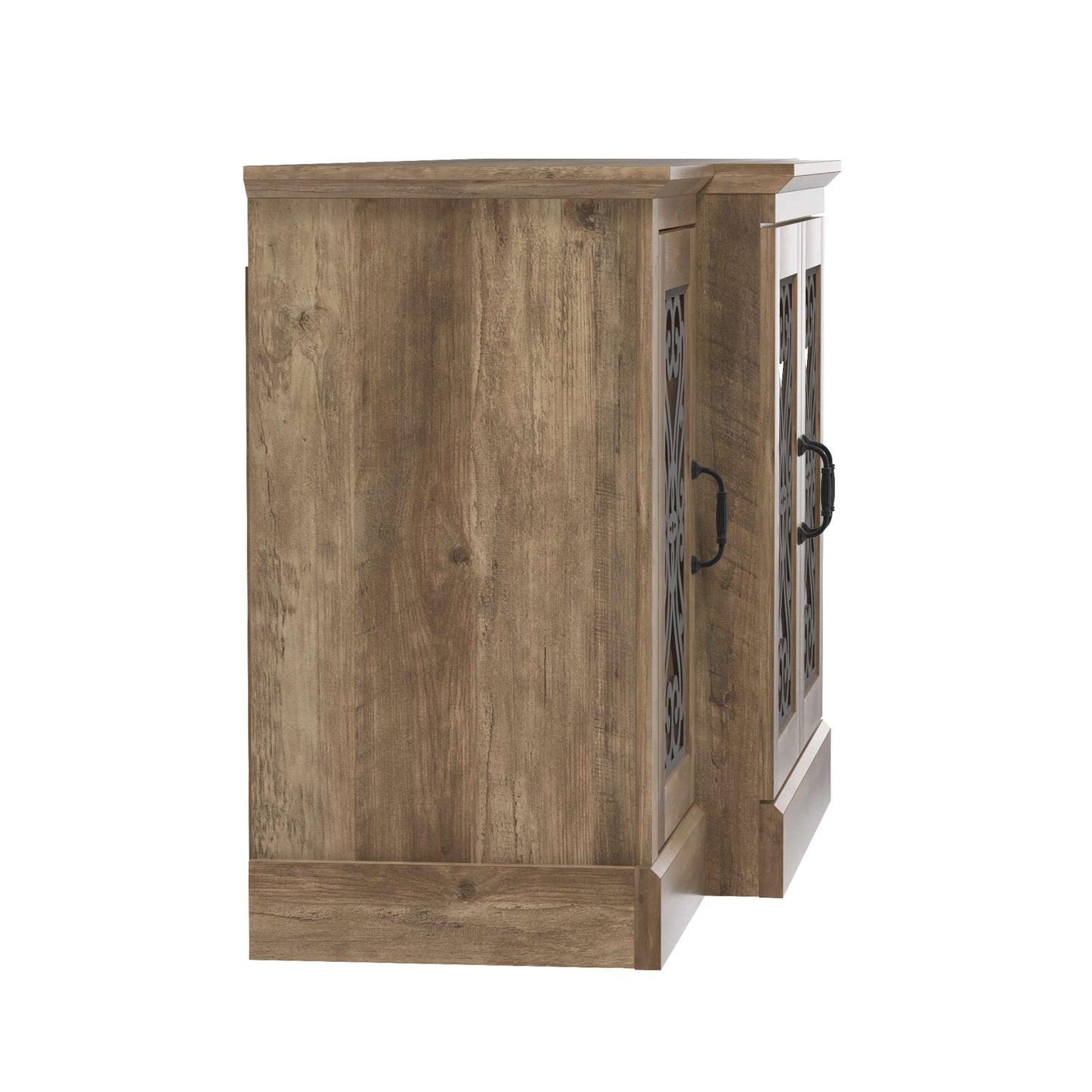 Galano 4-Door Sideboard with Mirrored Cut-Out Storage 60.4" W × 18.2" D × 29.3" H