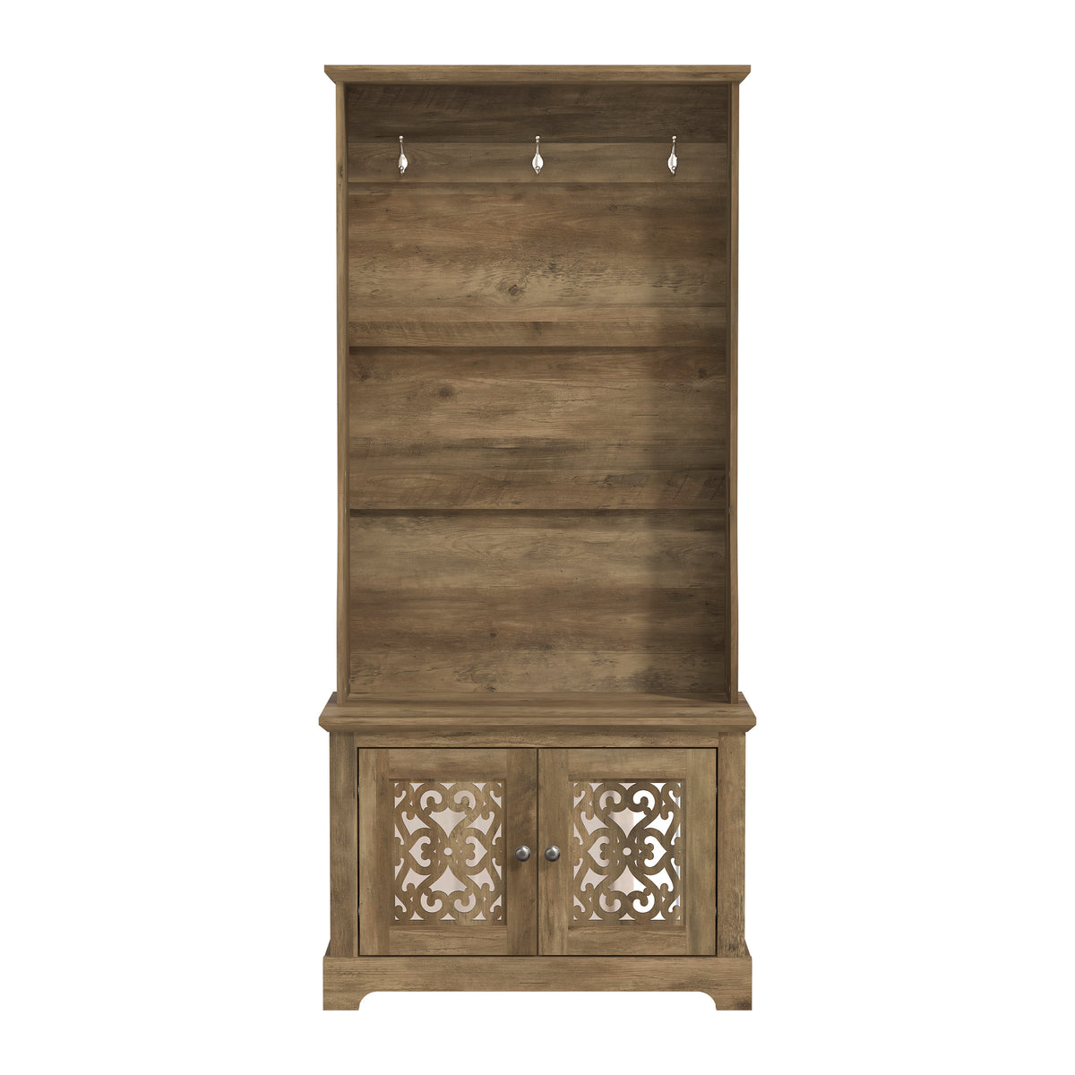 GALANO 31.3" Hall Tree with Bench, Shoe Storage, 4 Shelves and 3 Hooks