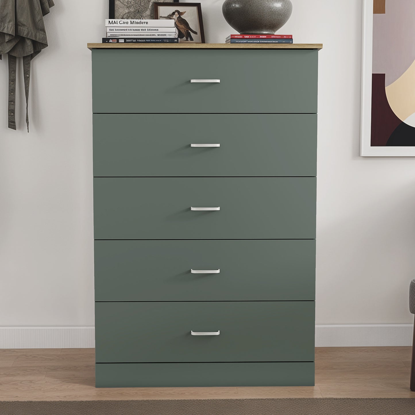 Galano 5-Drawer Dresser with Interlock Safety 31.3" W × 15.6" D × 47.2" H