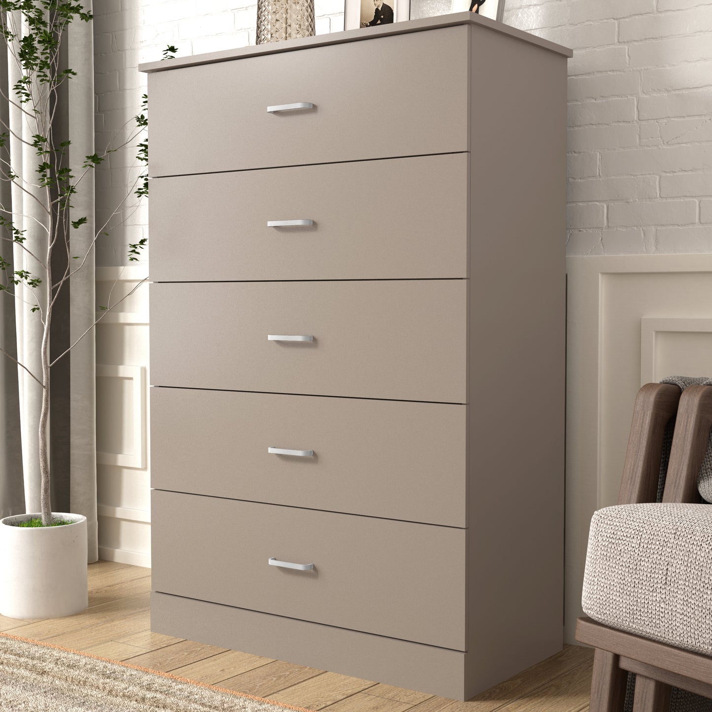 Galano 5-Drawer Dresser with Interlock Safety 31.3" W × 15.6" D × 47.2" H