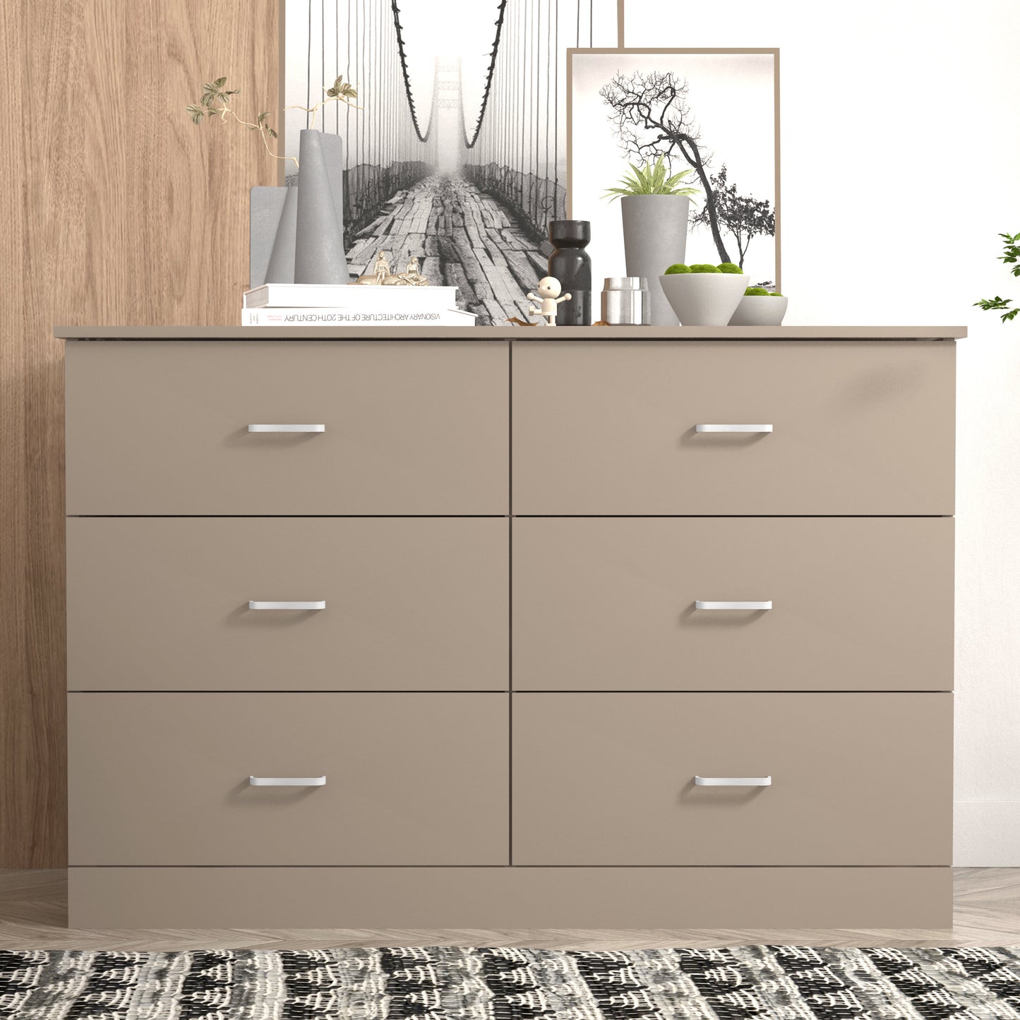 Galano 6-Drawer Double Dresser with Interlock Safety 47.0" W × 15.6" D × 31.7" H
